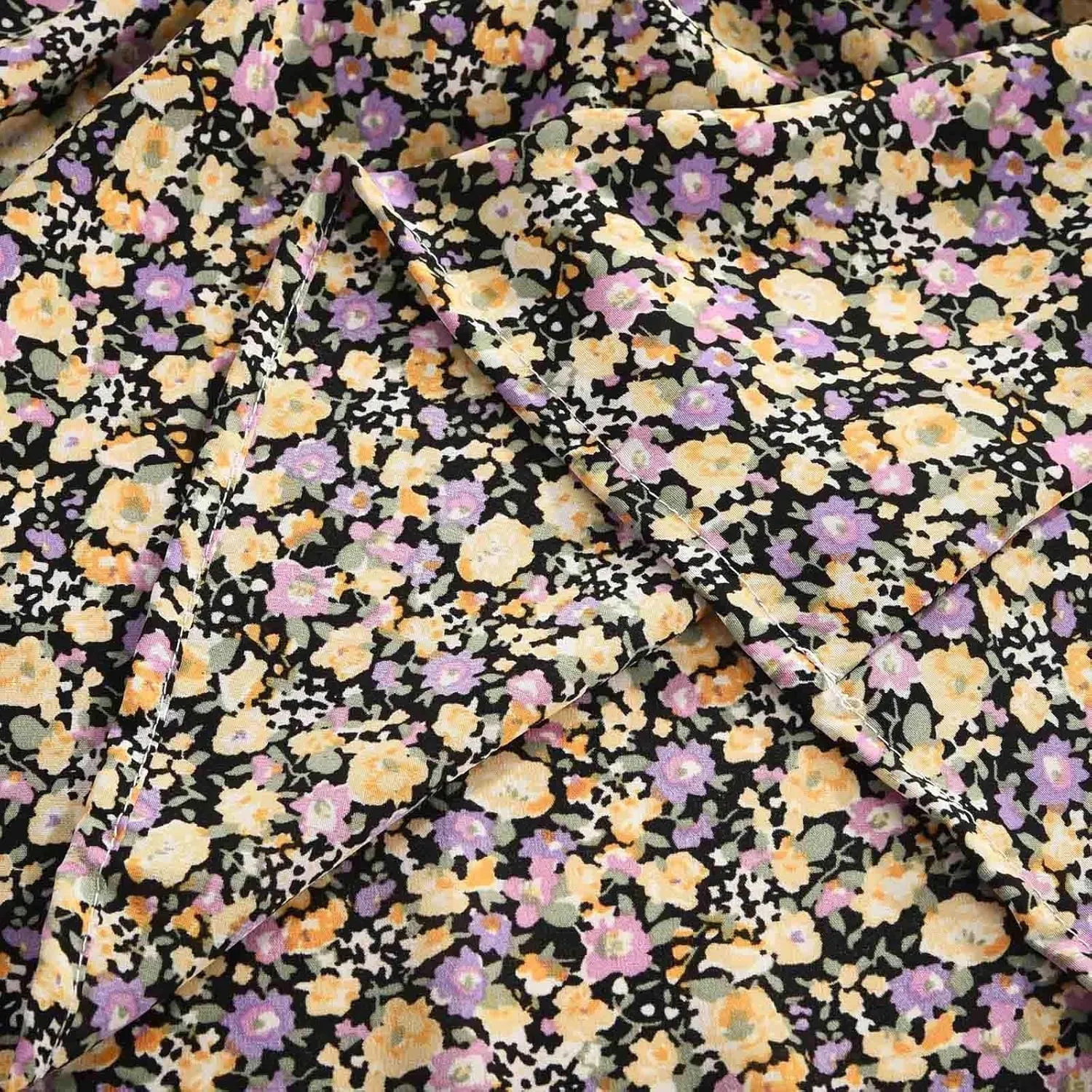 Floral Skirts for Women High Waist Flared Maxi Skirts Summer Vacation Beach Boho Flower Print Ruffle Swing Skirt