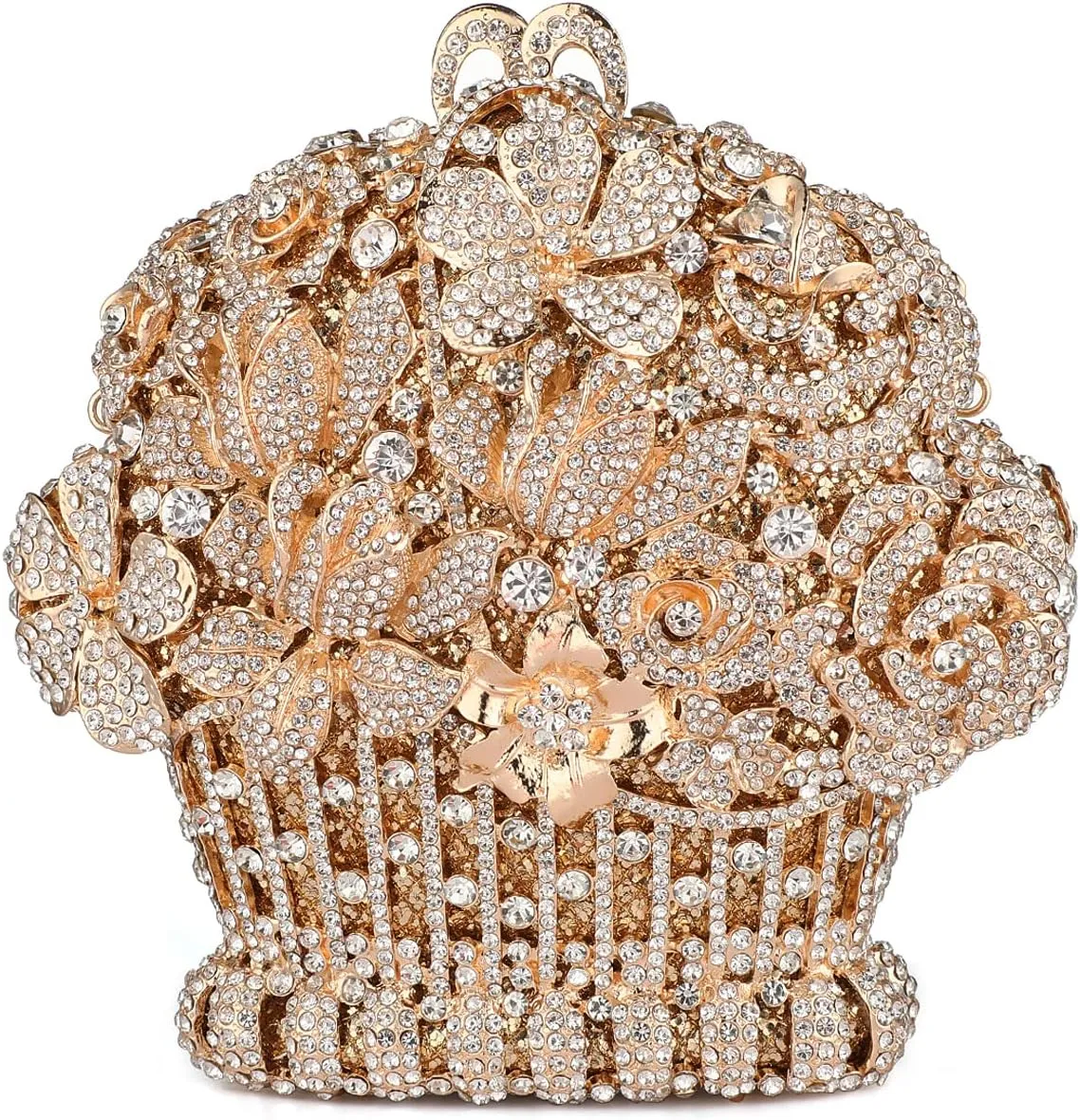 Flower Crystal Evening Clutch Bag Elegant Bride Wedding Party Purse for Women