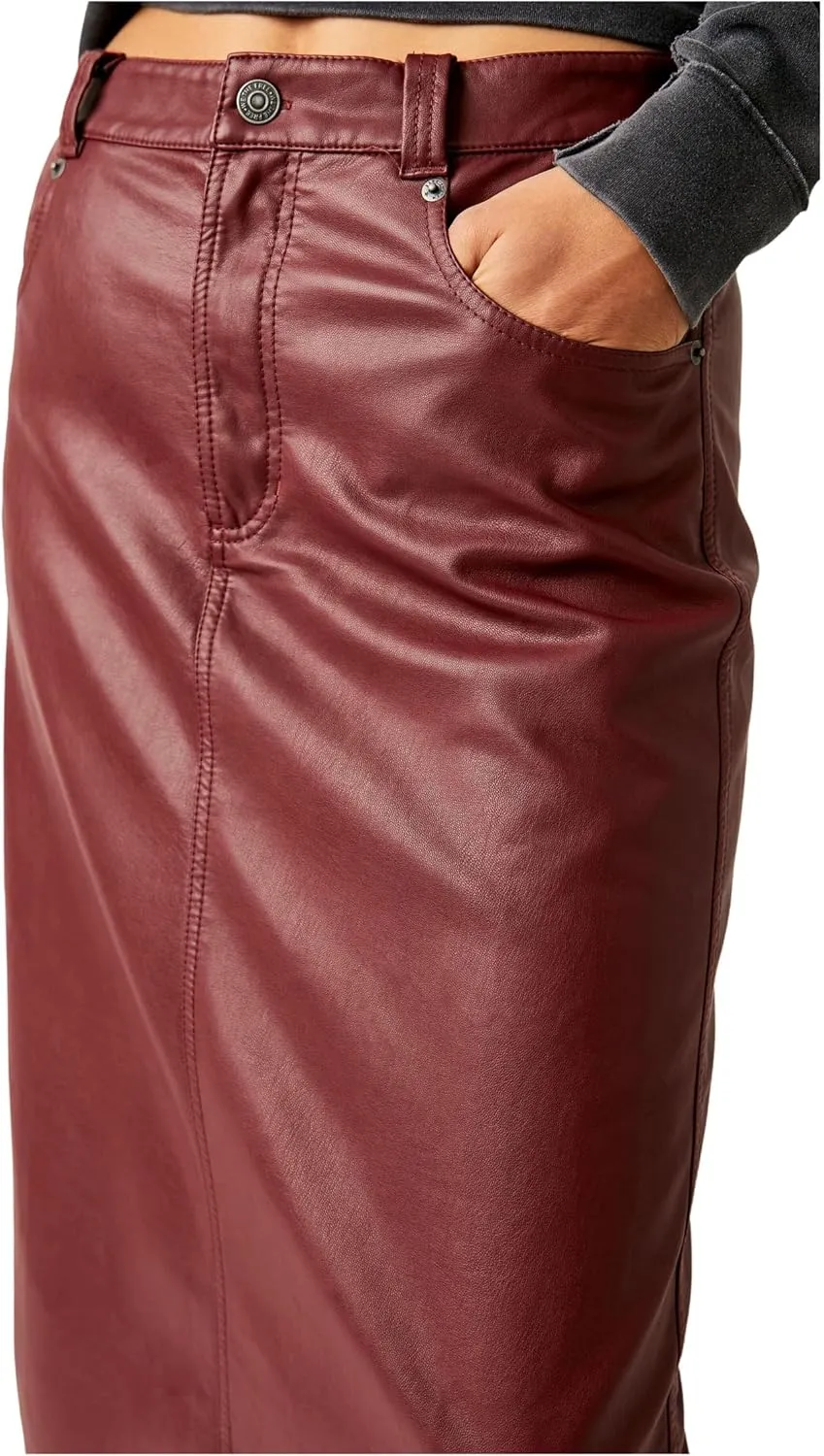 Free People Women's City Slicker Vegan Maxi Skirt