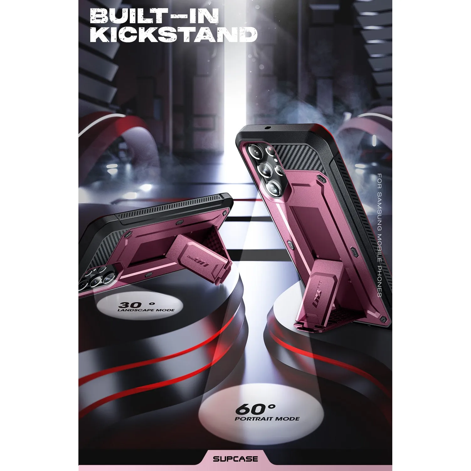 Galaxy S22 Ultra Unicorn Beetle PRO Rugged Case-Burgundy