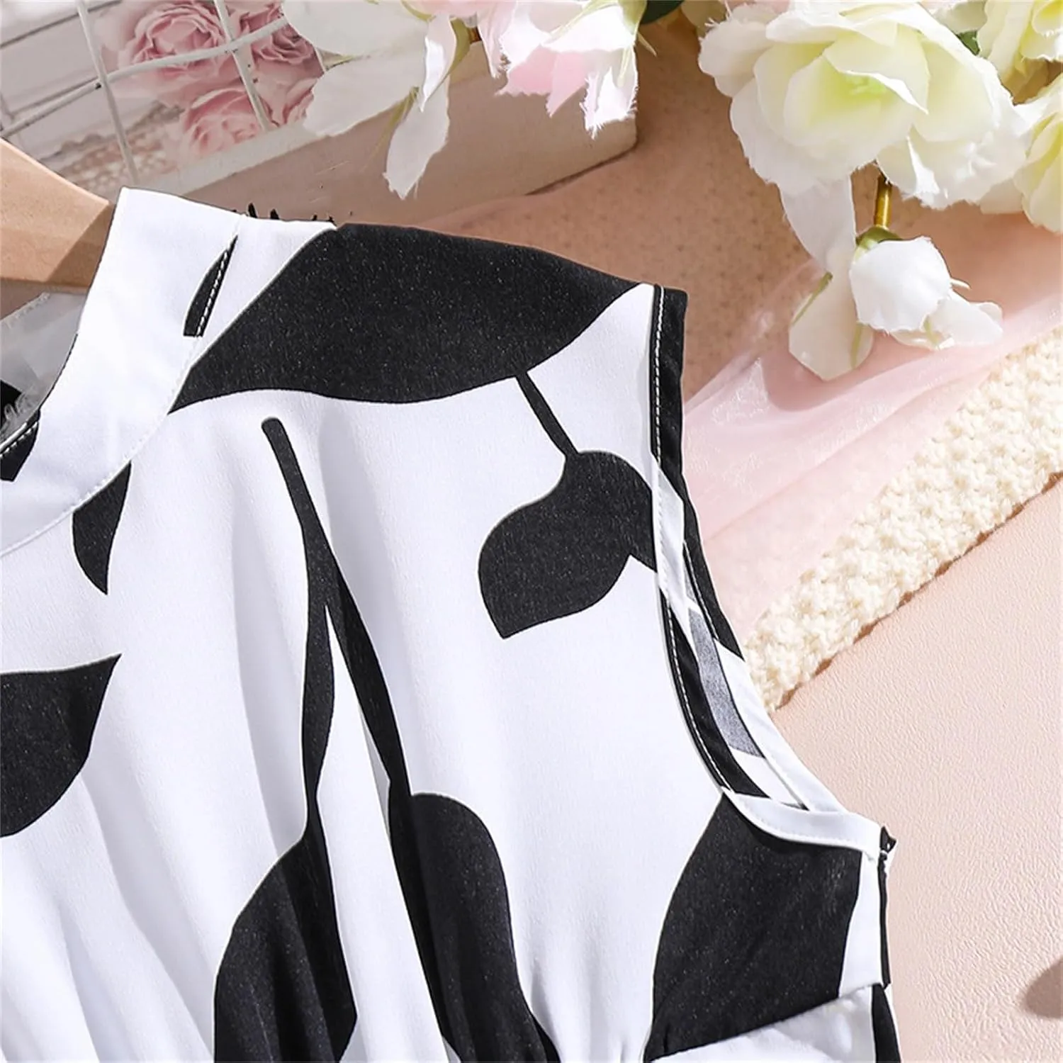 Girls Summer Dress Bubble/Ruffle A-Line Smocked/Dot/Floral Print Striped Midi Dresses Casual Cute Party Outfits