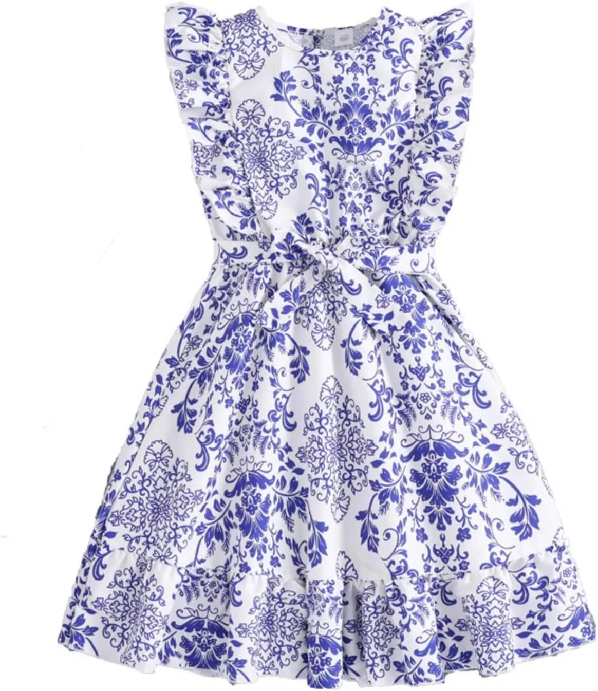 Girls Summer Dress Bubble/Ruffle A-Line Smocked/Dot/Floral Print Striped Midi Dresses Casual Cute Party Outfits