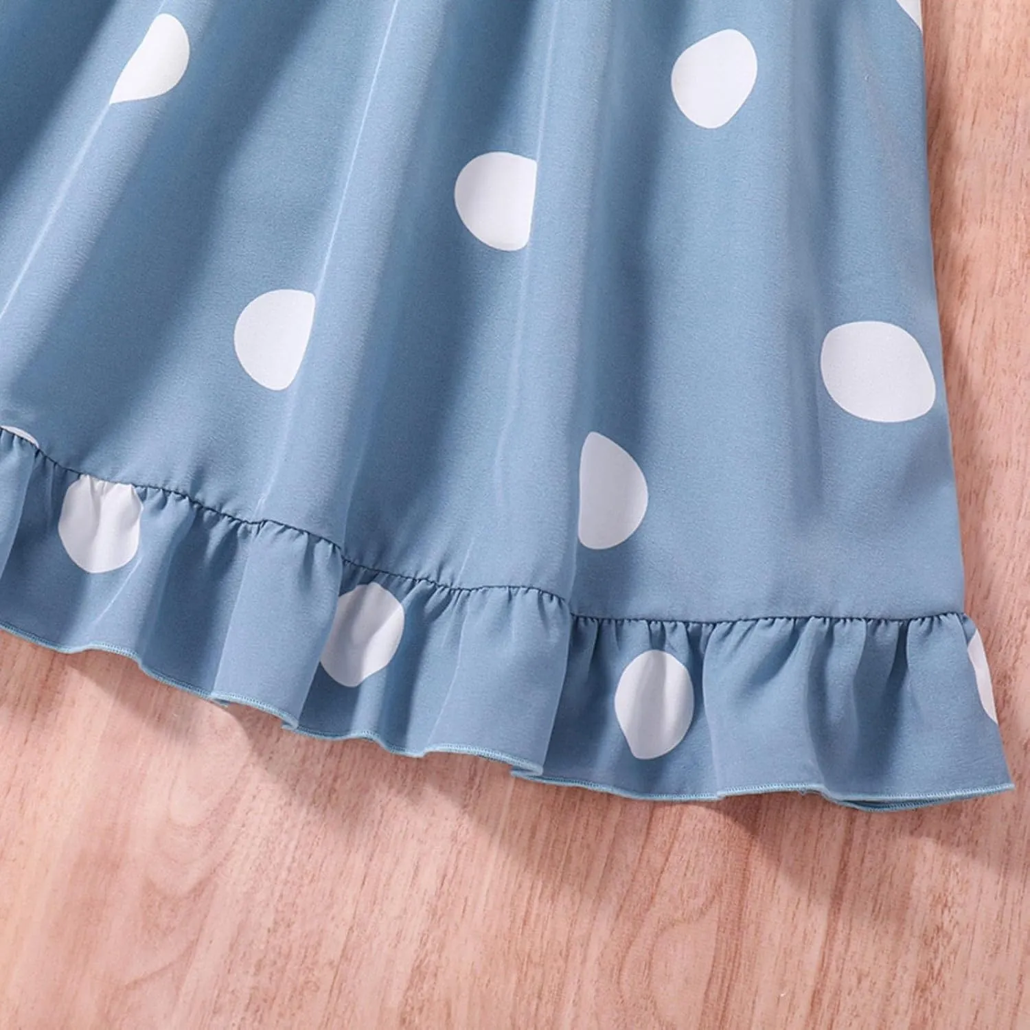 Girls Summer Dress Bubble/Ruffle A-Line Smocked/Dot/Floral Print Striped Midi Dresses Casual Cute Party Outfits