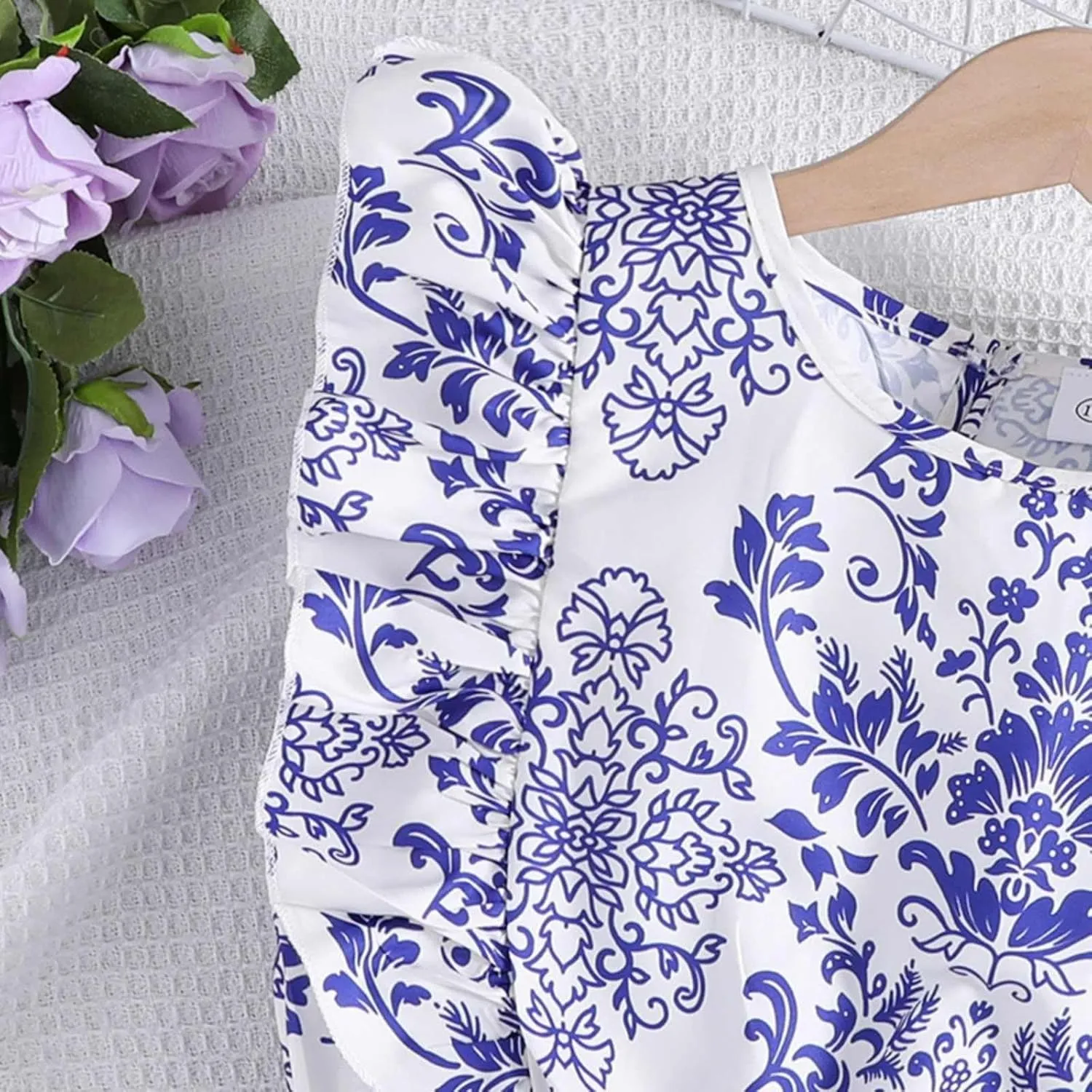 Girls Summer Dress Bubble/Ruffle A-Line Smocked/Dot/Floral Print Striped Midi Dresses Casual Cute Party Outfits