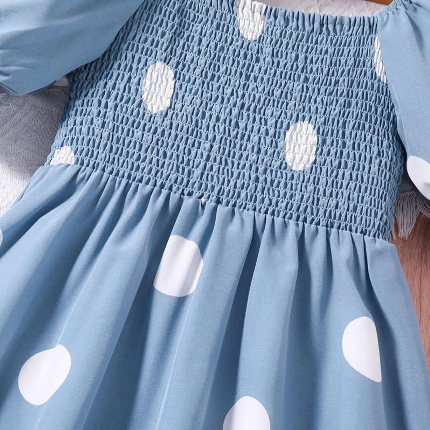 Girls Summer Dress Bubble/Ruffle A-Line Smocked/Dot/Floral Print Striped Midi Dresses Casual Cute Party Outfits