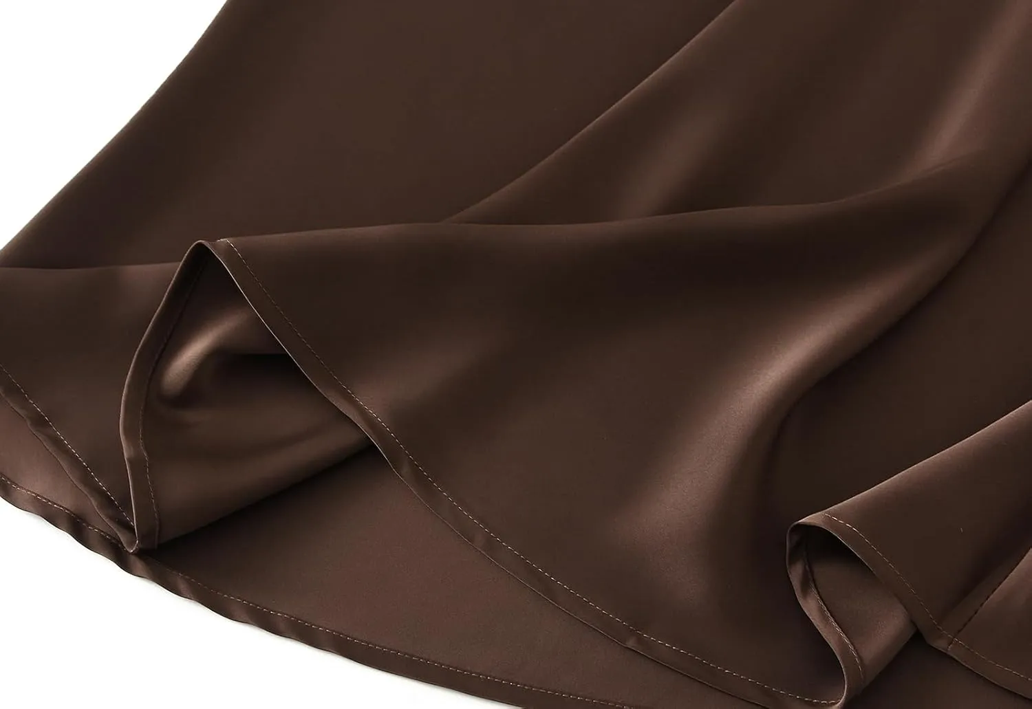 GOLDSTITCH Women's Satin High Waist Skirts Elegant Flared Casual A Line Maxi Skirt