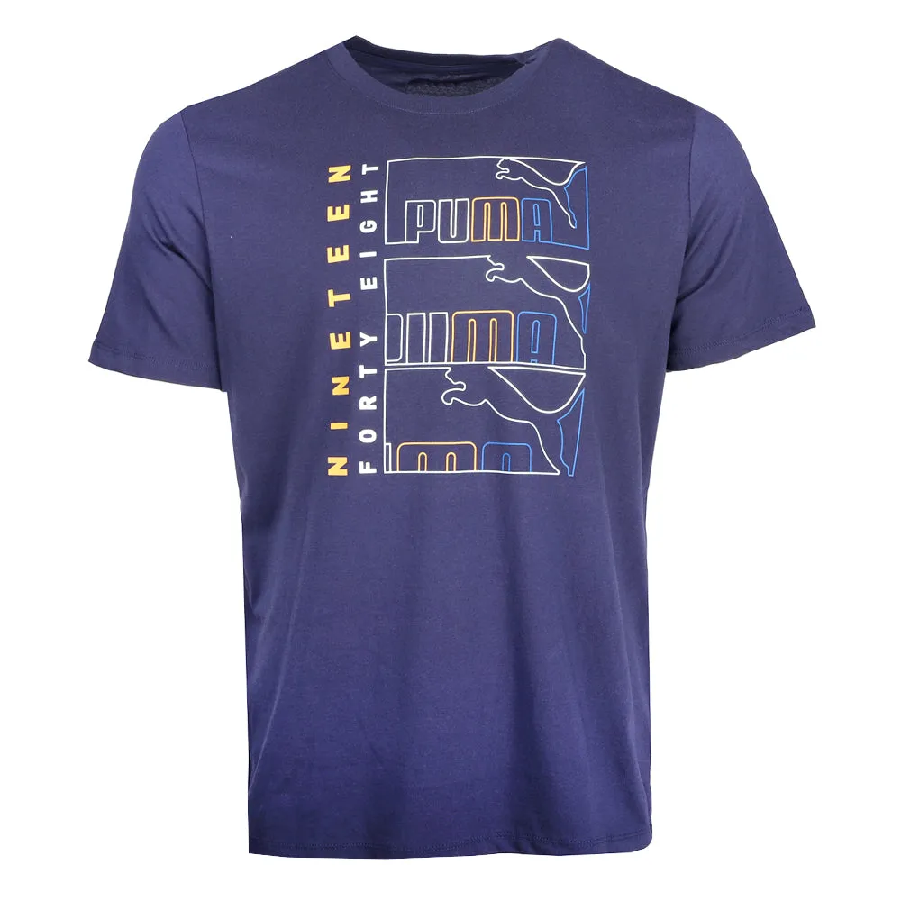 Graphic Triple Logo Crew Neck Short Sleeve T-Shirt
