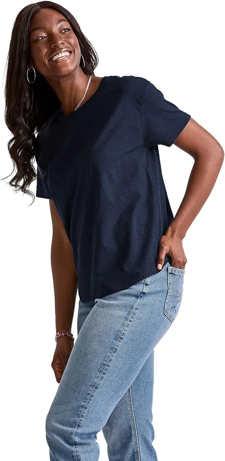 Hanes Women's Tri-Blend Relaxed Fit T-Shirt, Oversized Lightweight Tee, Available in Plus Size
