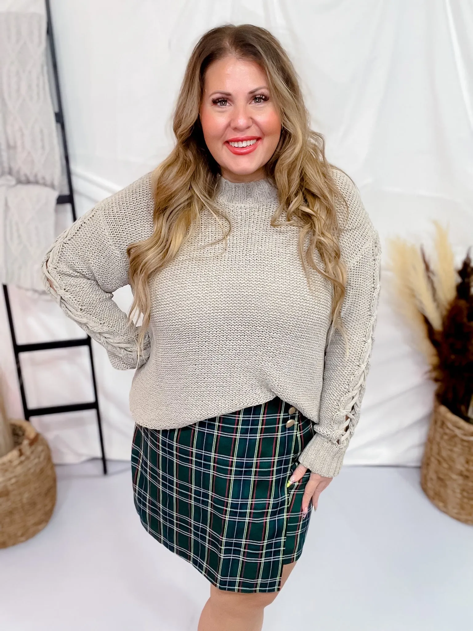 High Waist Plaid Wrap Skorts FINAL SALE