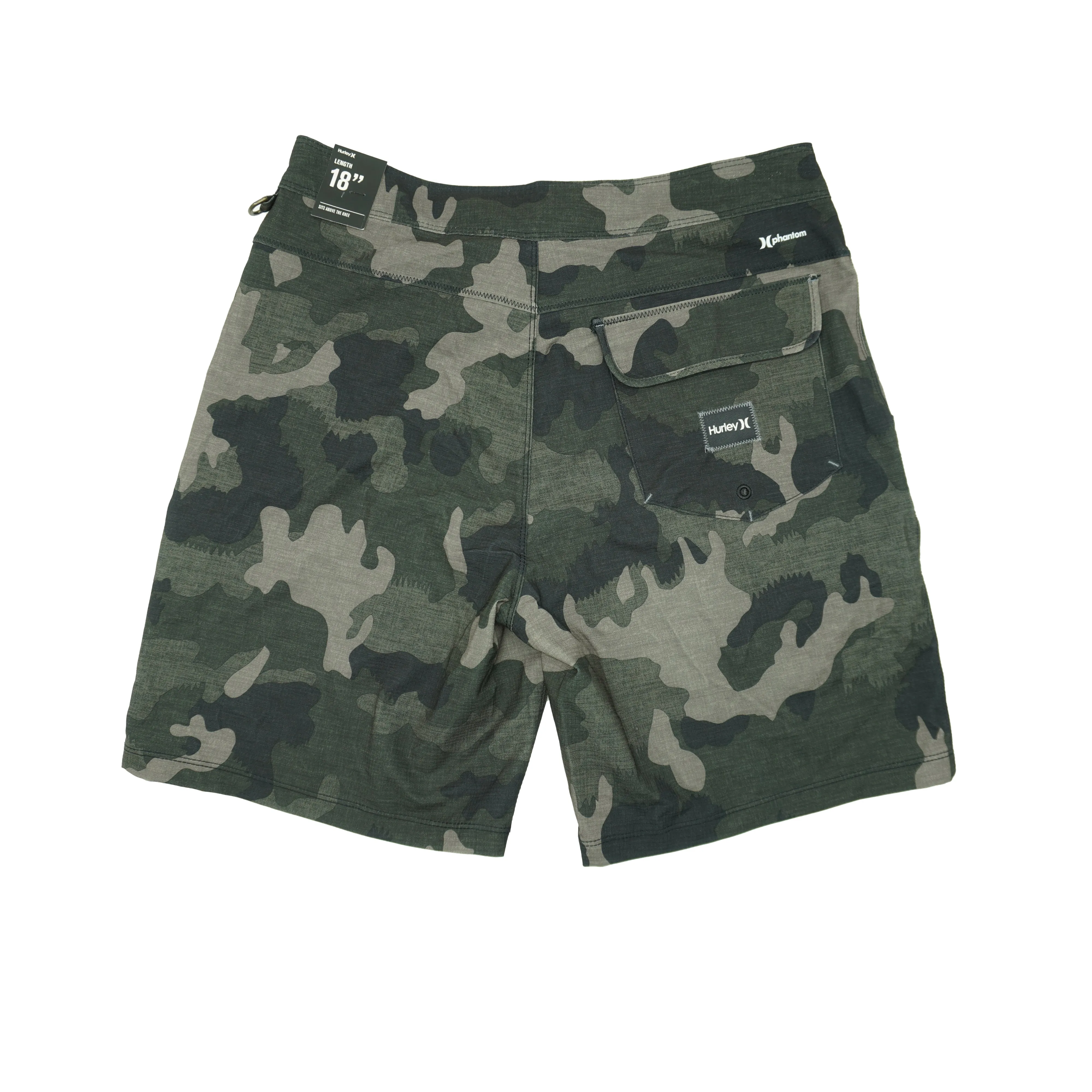 Hurley Men's 18" Phantom Gallows Boardshorts Black Gray Size 29