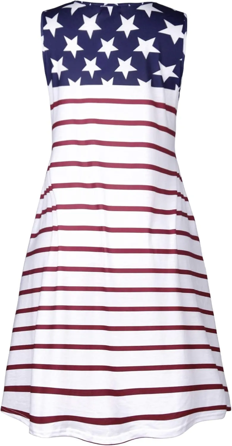 Ivicoer Women's Summer Beach Dresses V-Neck Floral Printed Tank Swing Dress Plus Size with Pocket(L-5XL)