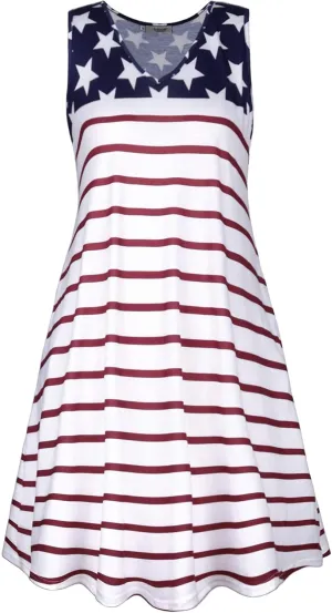 Ivicoer Women's Summer Beach Dresses V-Neck Floral Printed Tank Swing Dress Plus Size with Pocket(L-5XL)