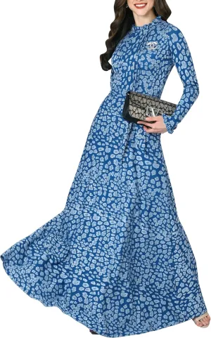 KOH KOH Womens Long Sleeve Elegant Pockets Fall Winter Evening Maxi Dress Gown