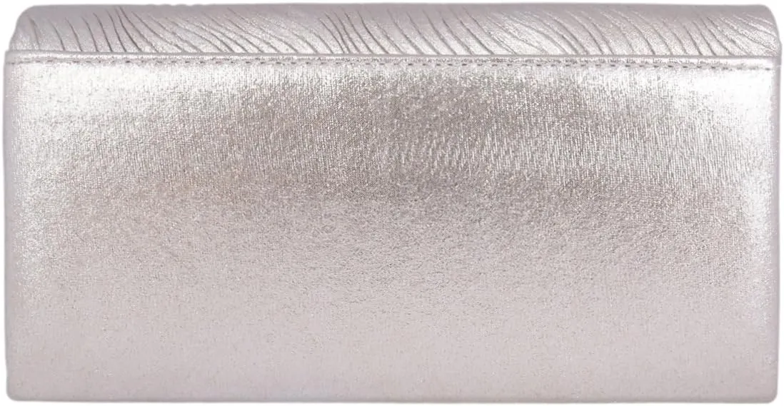 Ladies Clutch Bag Satin Pleated Wedding Bridal Evening Bag Elegant Purse