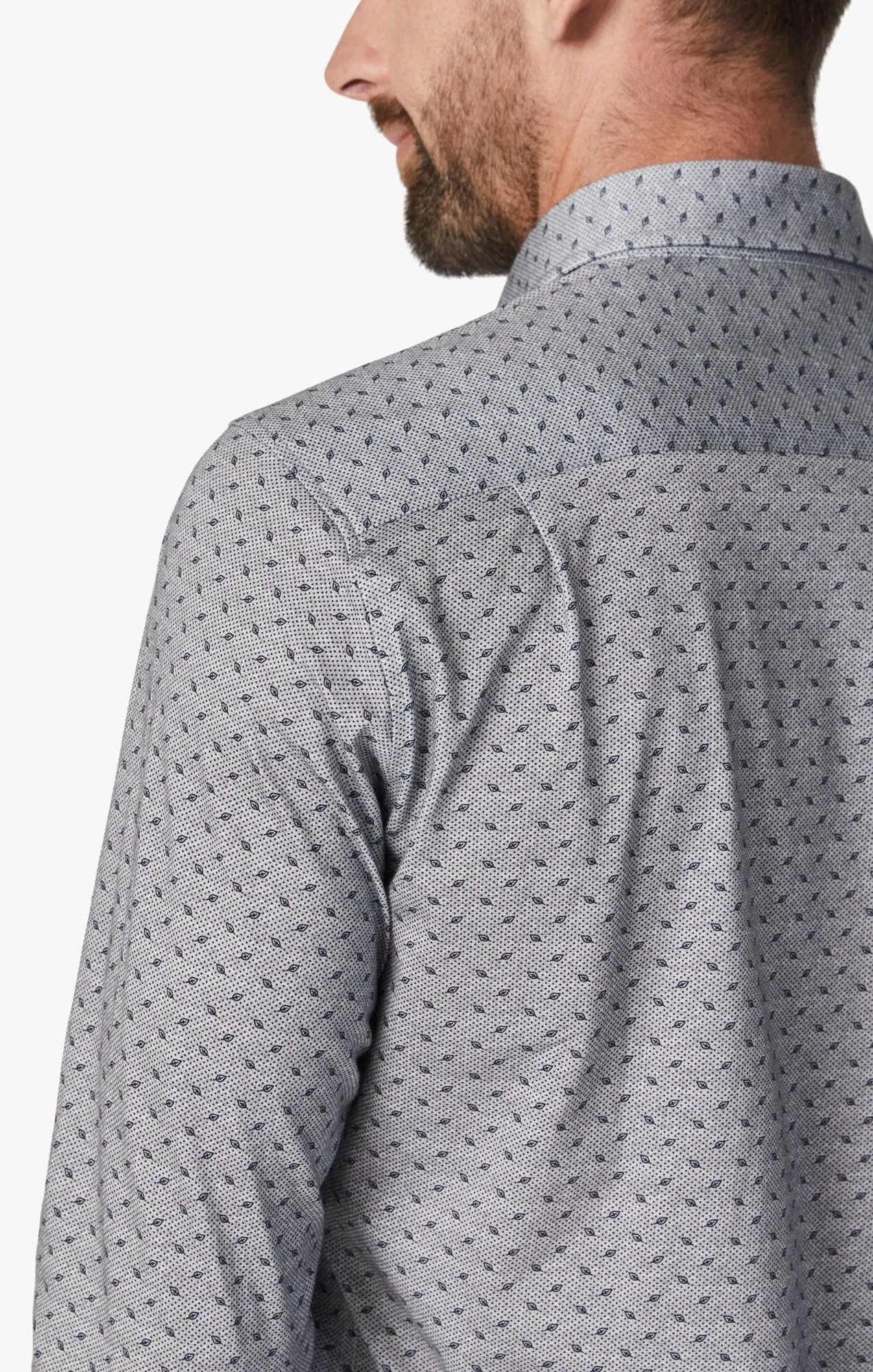 Leaf Design Shirt In Grey Melange