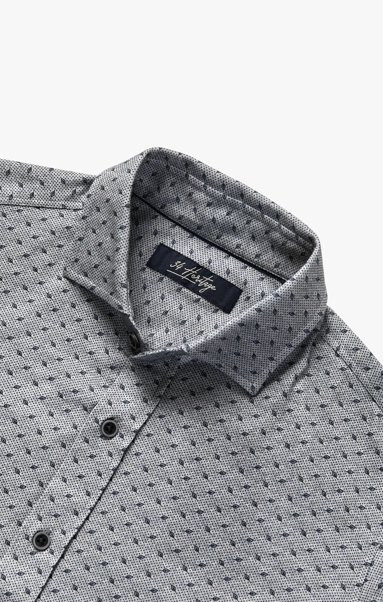 Leaf Design Shirt In Grey Melange