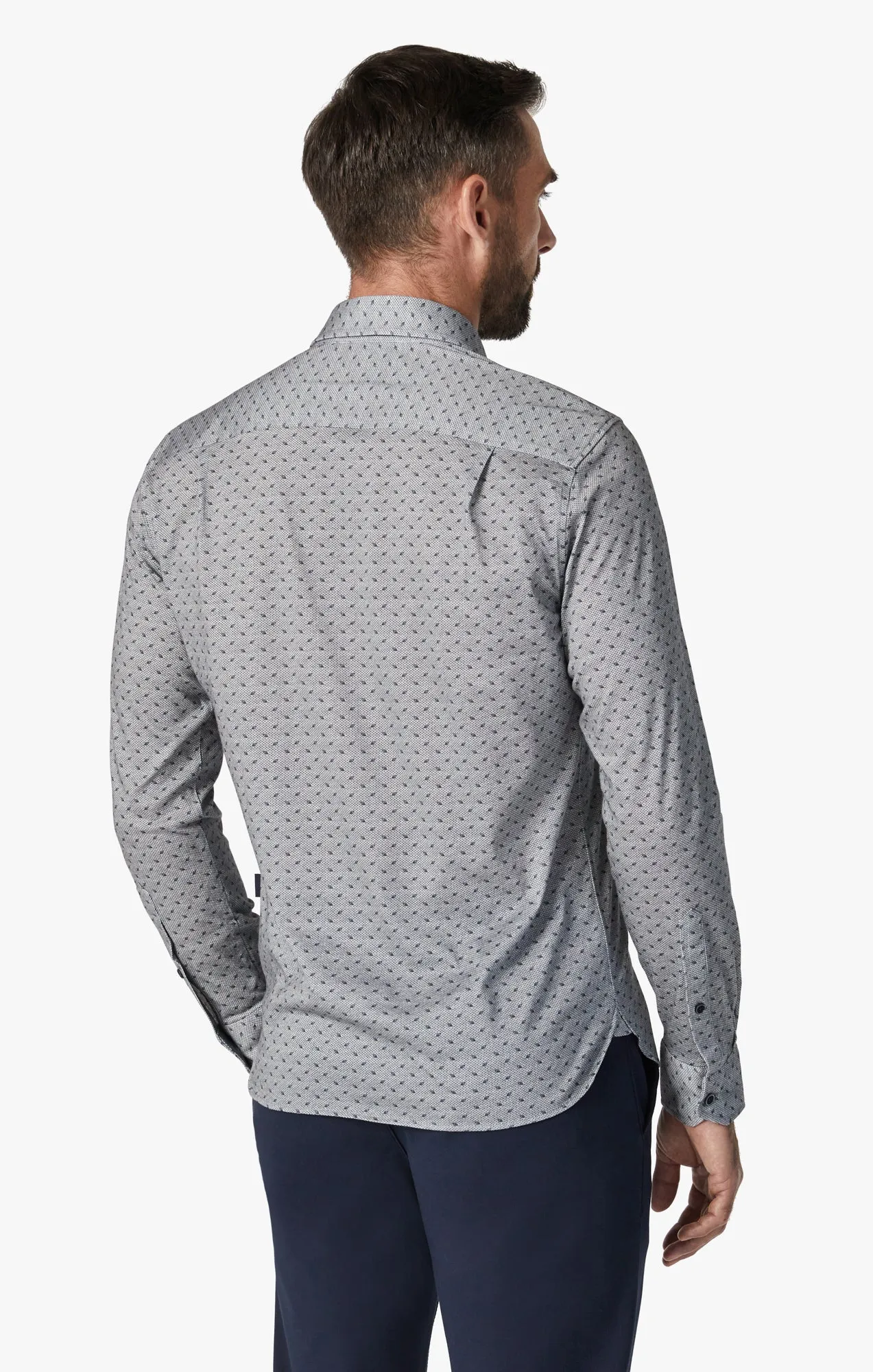 Leaf Design Shirt In Grey Melange
