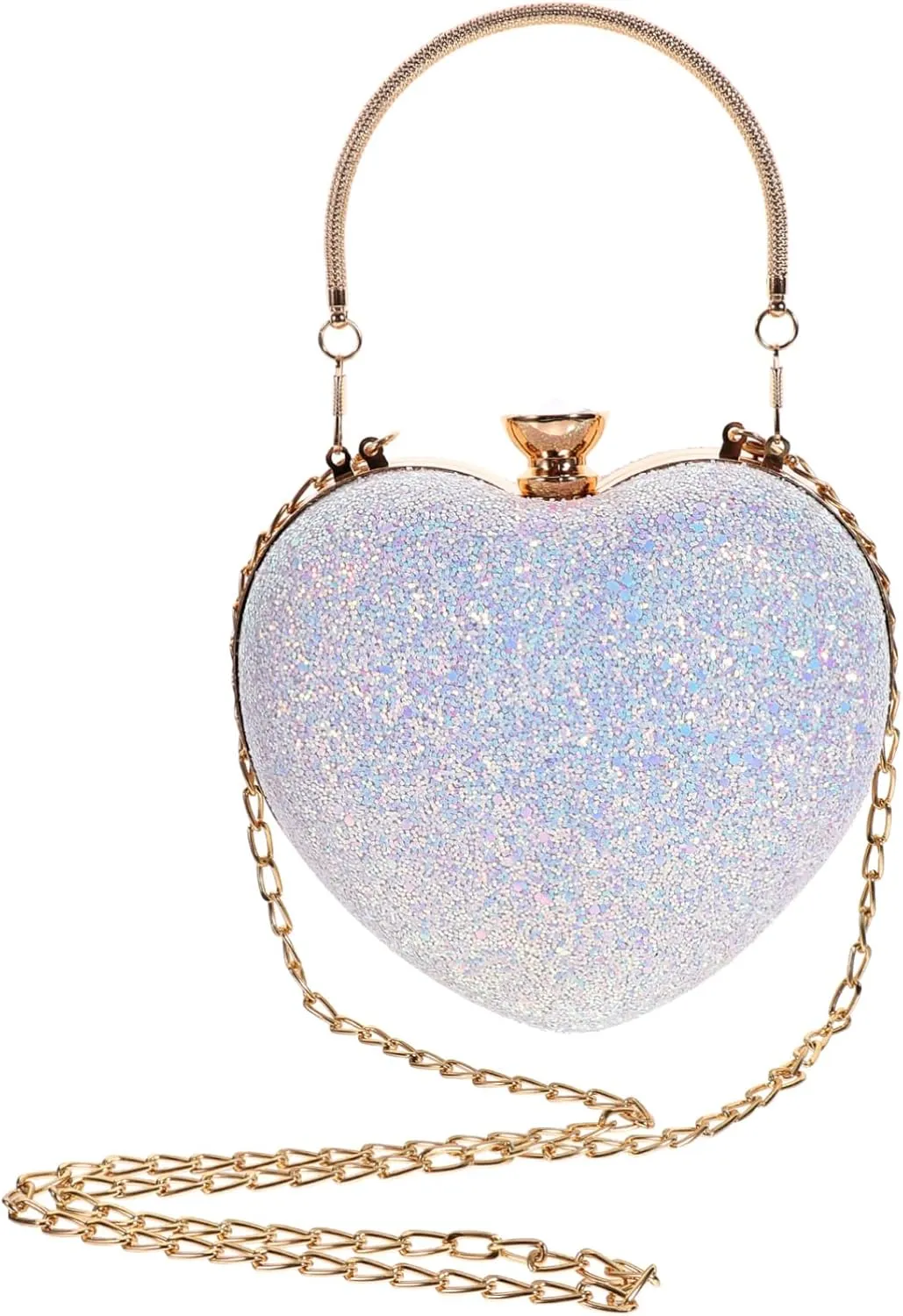 LIFKOME Elegant Heart Shaped Handbag Mini Crossbody Evening Bag Party Clutch Purse