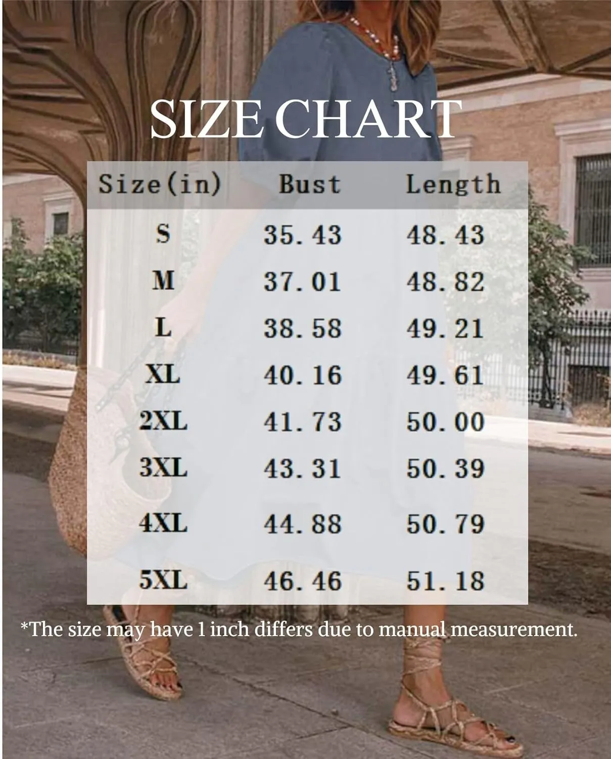 LOAIHA Women's Linen Puff Short Sleeve Crewneck Tiered Dress Summer Casual Flowy Plus Size Long Dress