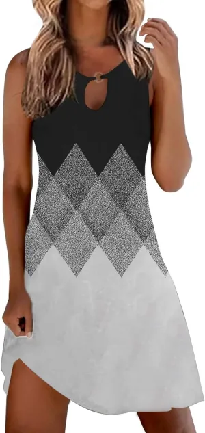 Long Sundresdes for Women Sun Dresses for Women 2025 Vacation Beach Casual Summer Sundresses Sleeveless Tank Short