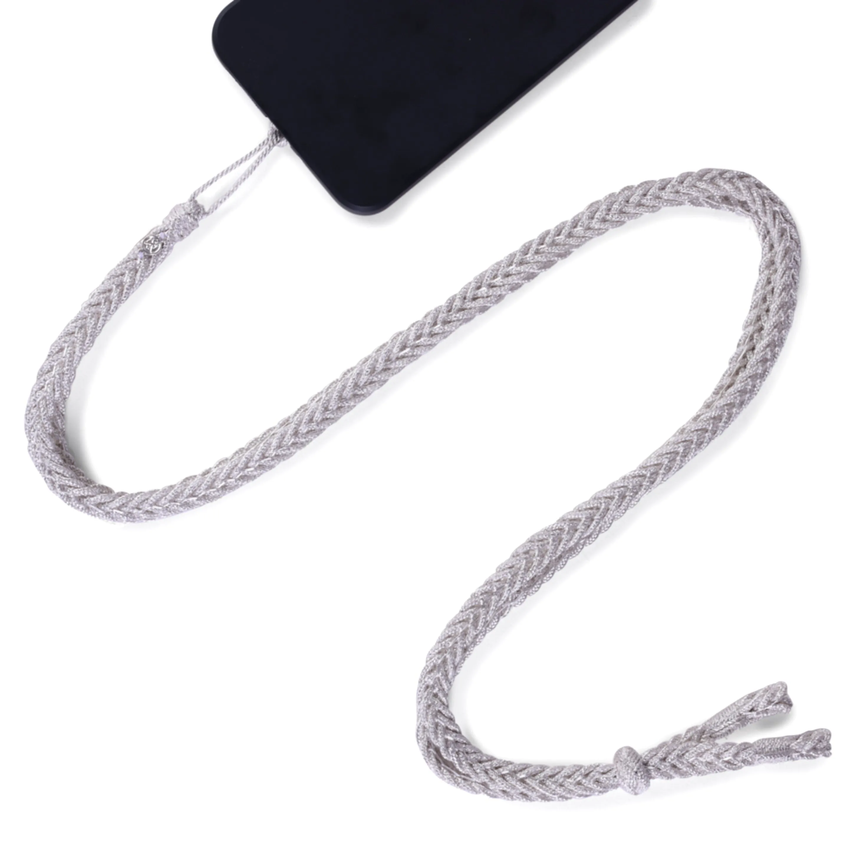 Maxi Braided Phone Strap - Silver