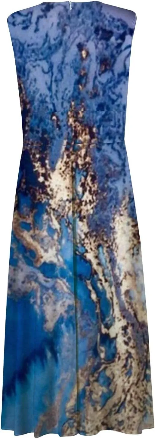 Maxi Dresses for Women 2025 Casual Trendy Summer Dress V Neck Sleeveless Formal Sundresses A Line Flowy Sundress