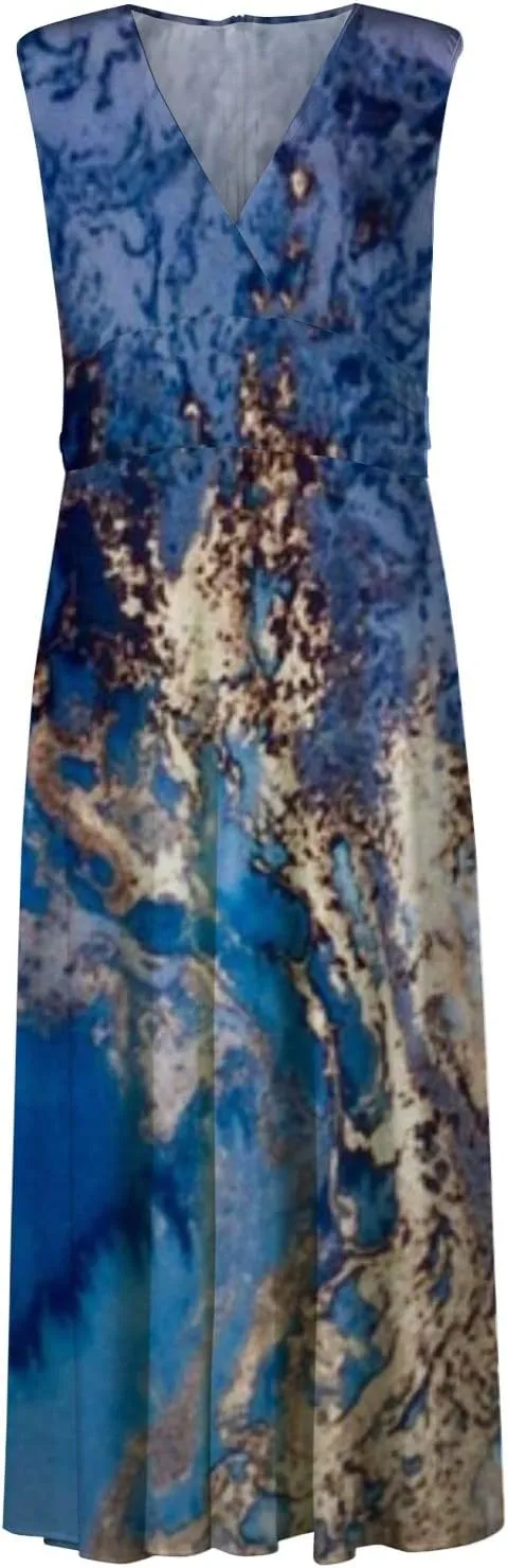 Maxi Dresses for Women 2025 Casual Trendy Summer Dress V Neck Sleeveless Formal Sundresses A Line Flowy Sundress