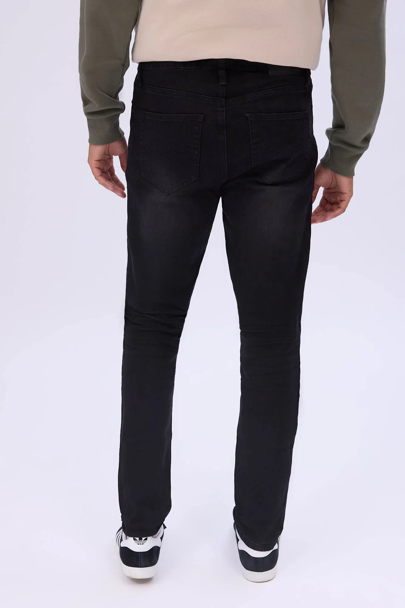 Mens Black Wash Skinny Jeans