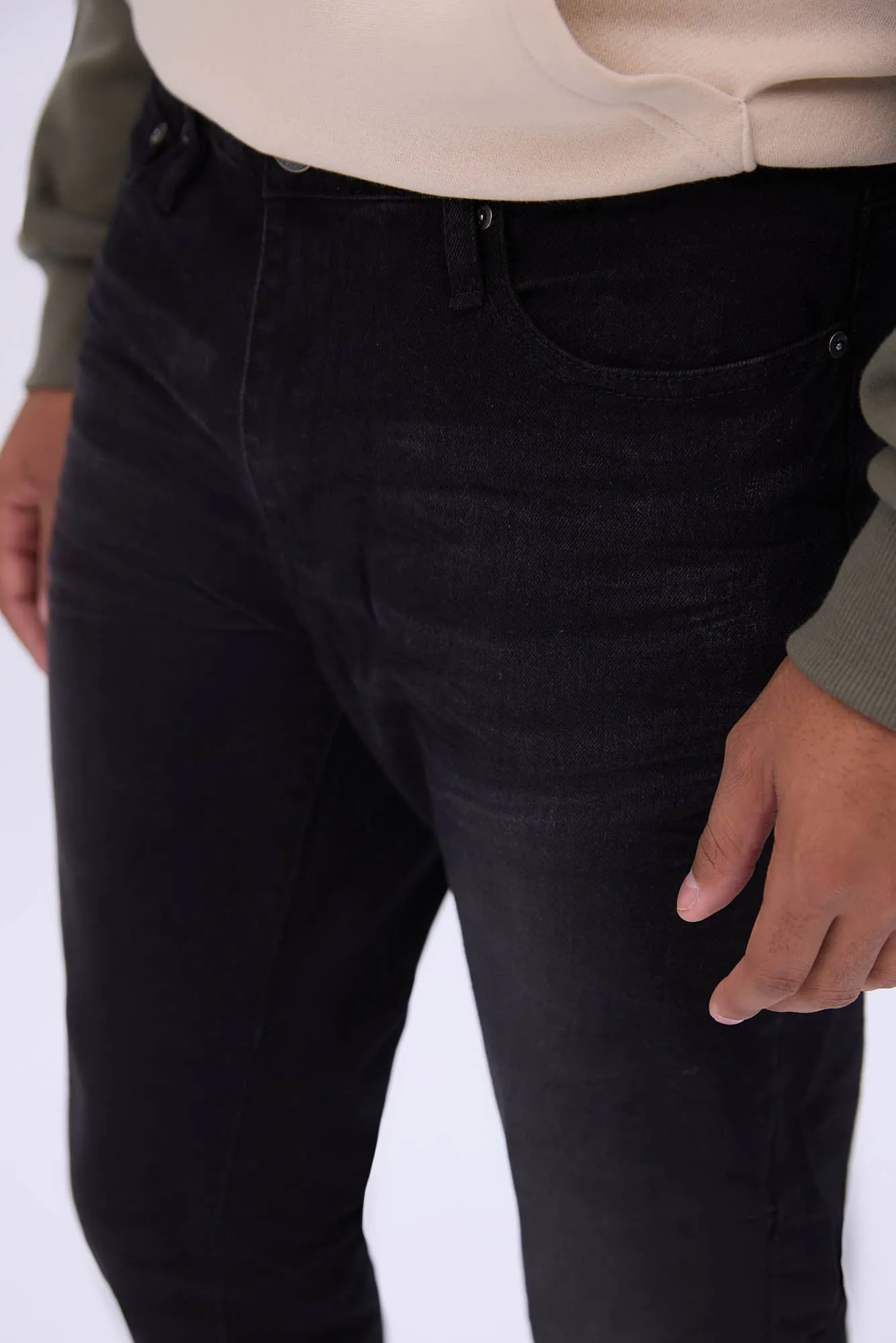 Mens Black Wash Skinny Jeans