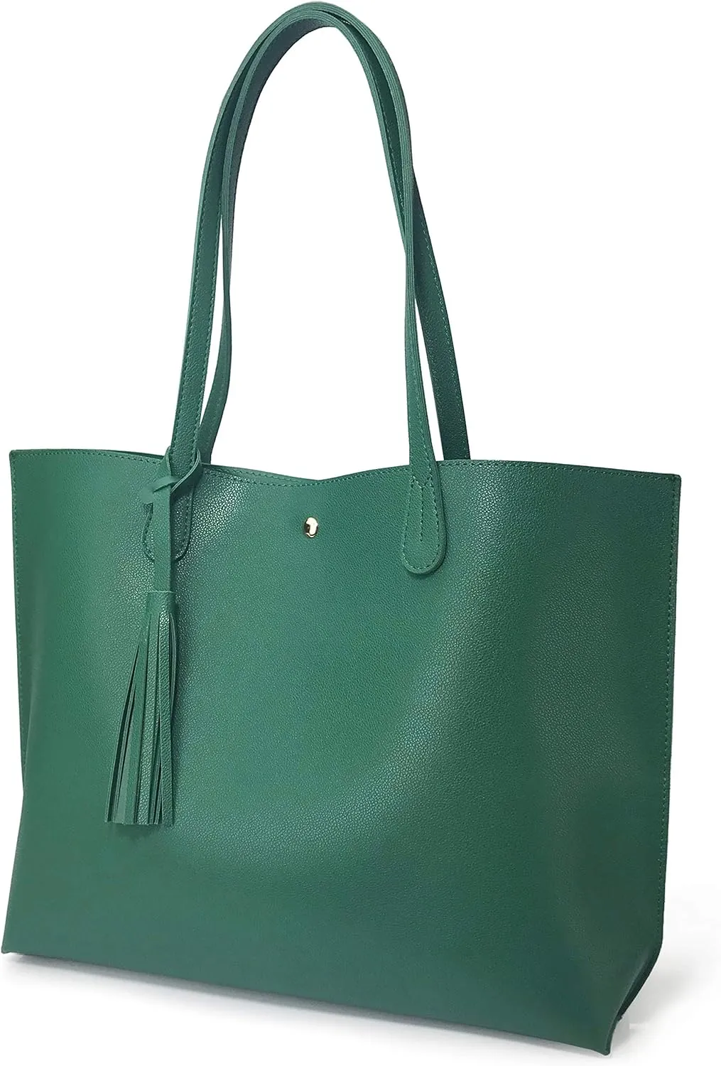 Minimalist Clean Cut Pebbled Faux Leather Tote Womens Shoulder Handbag