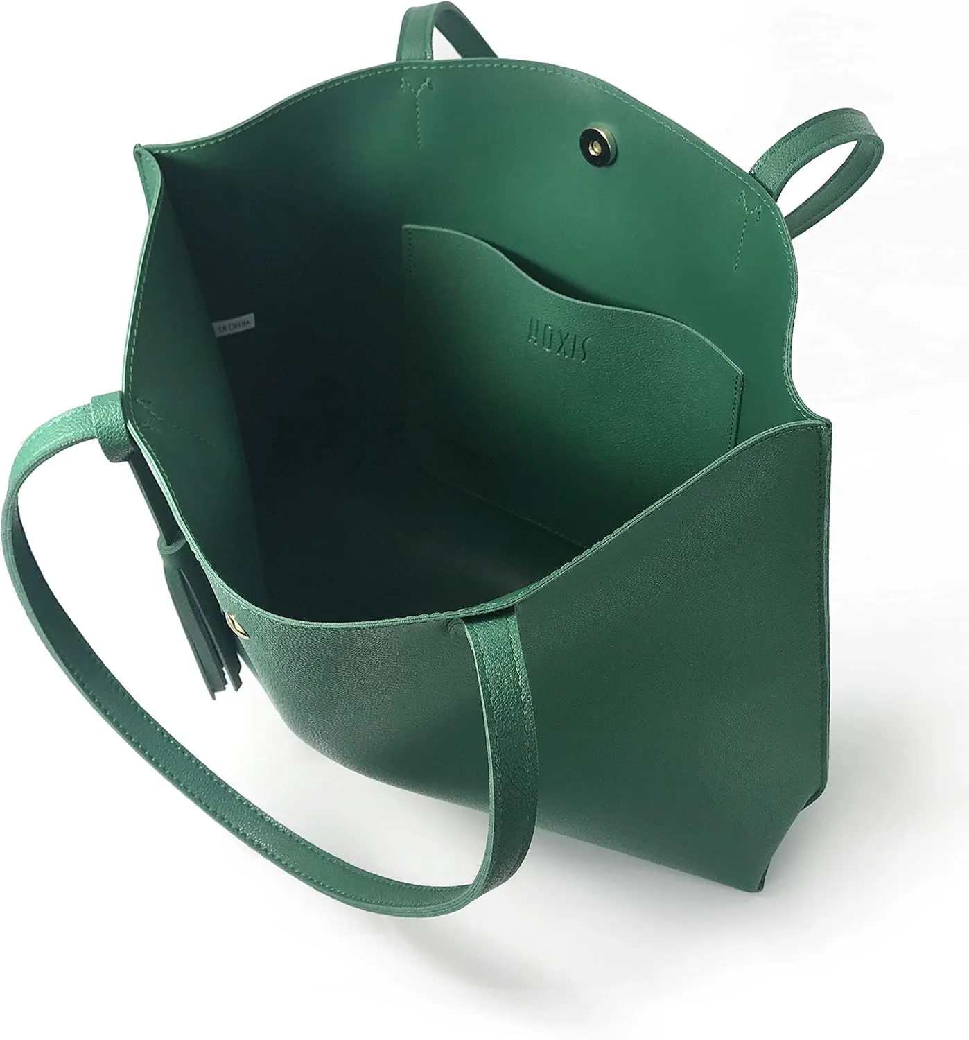 Minimalist Clean Cut Pebbled Faux Leather Tote Womens Shoulder Handbag