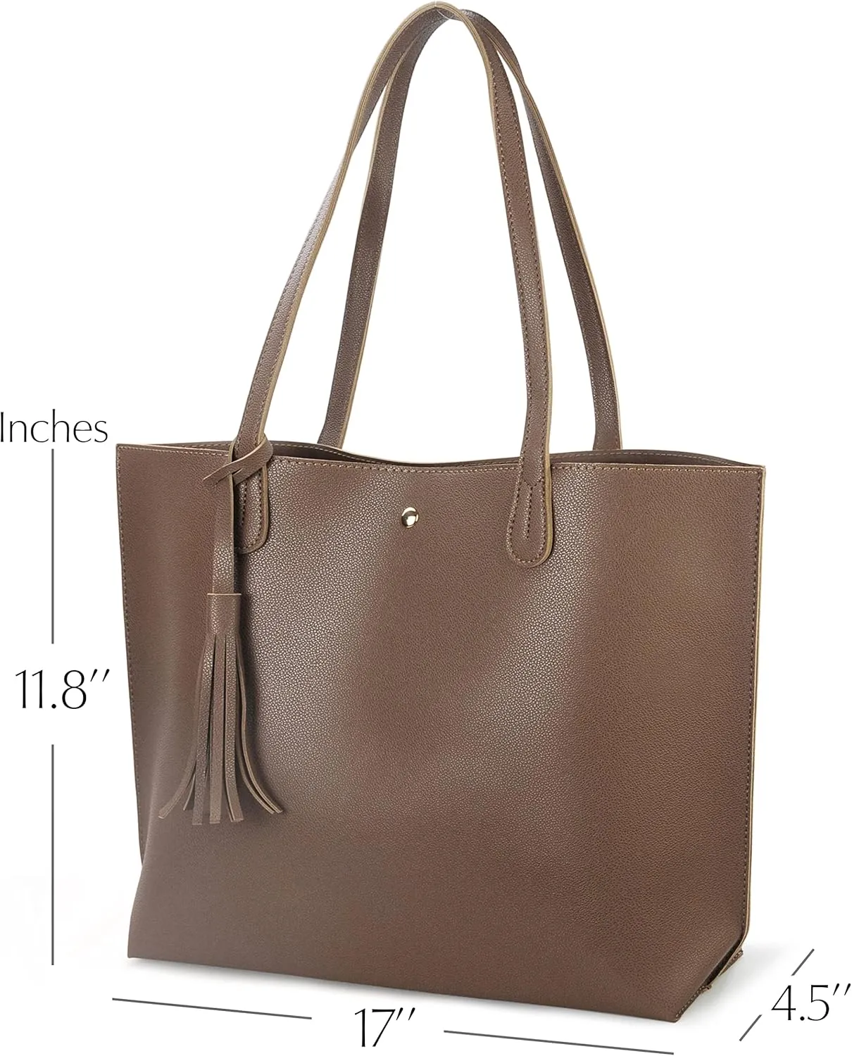 Minimalist Clean Cut Pebbled Faux Leather Tote Womens Shoulder Handbag