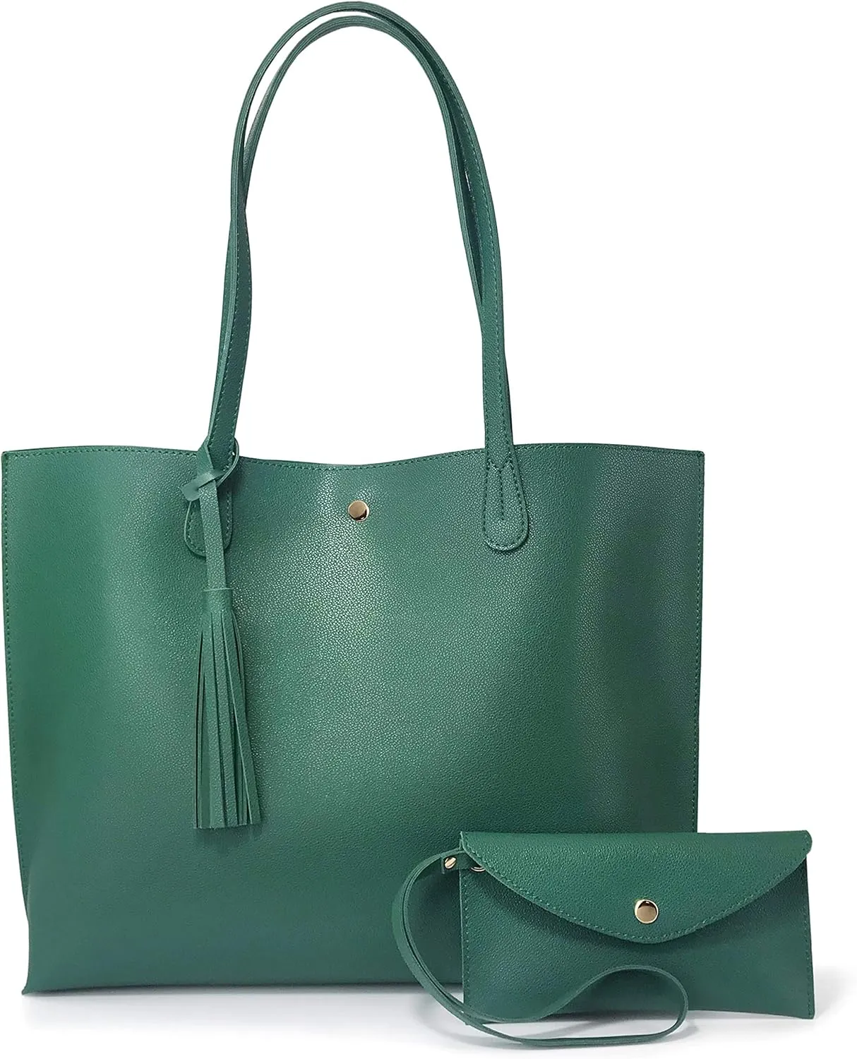 Minimalist Clean Cut Pebbled Faux Leather Tote Womens Shoulder Handbag