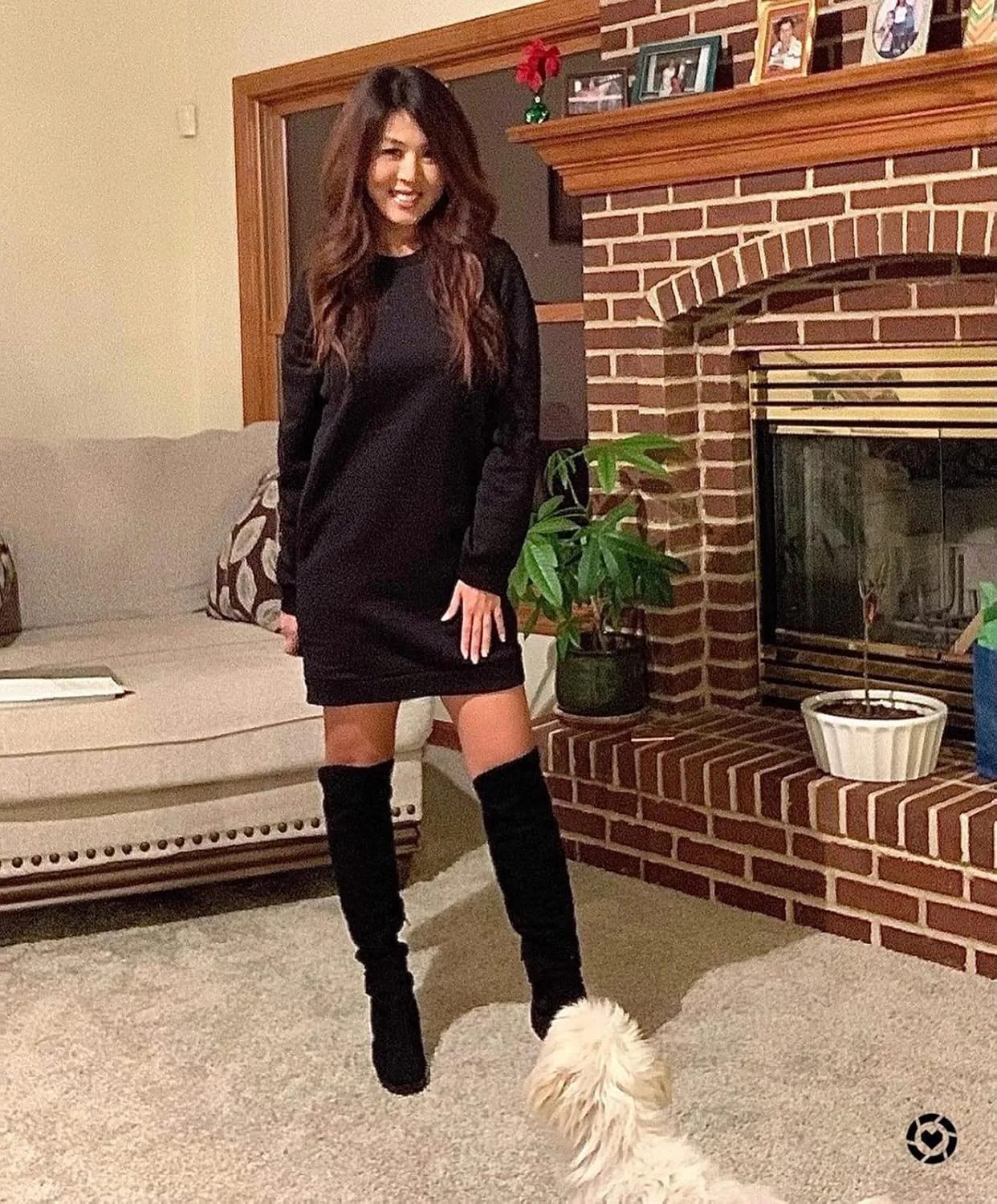 Miselon Women's Casual Fleece Long Pullover Sweatshirt Dress Long Sleeve Mini Sweater Dresses with Pockets