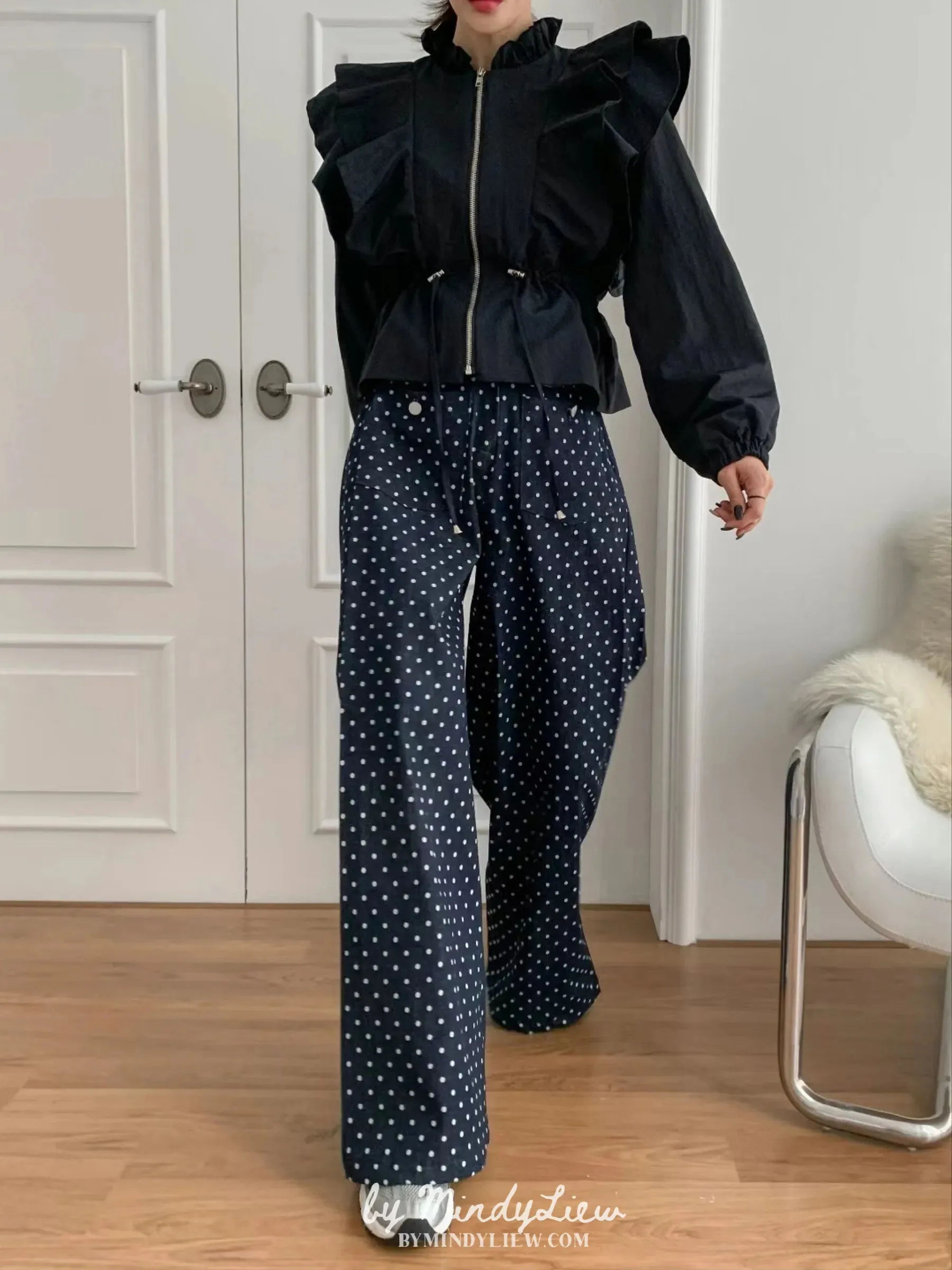 ML23939 Polka Dot Denim Pants
