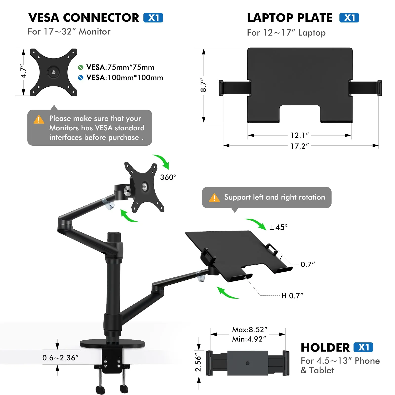 Monitor&Laptop/Tablet Desk Stand(OL-3T)