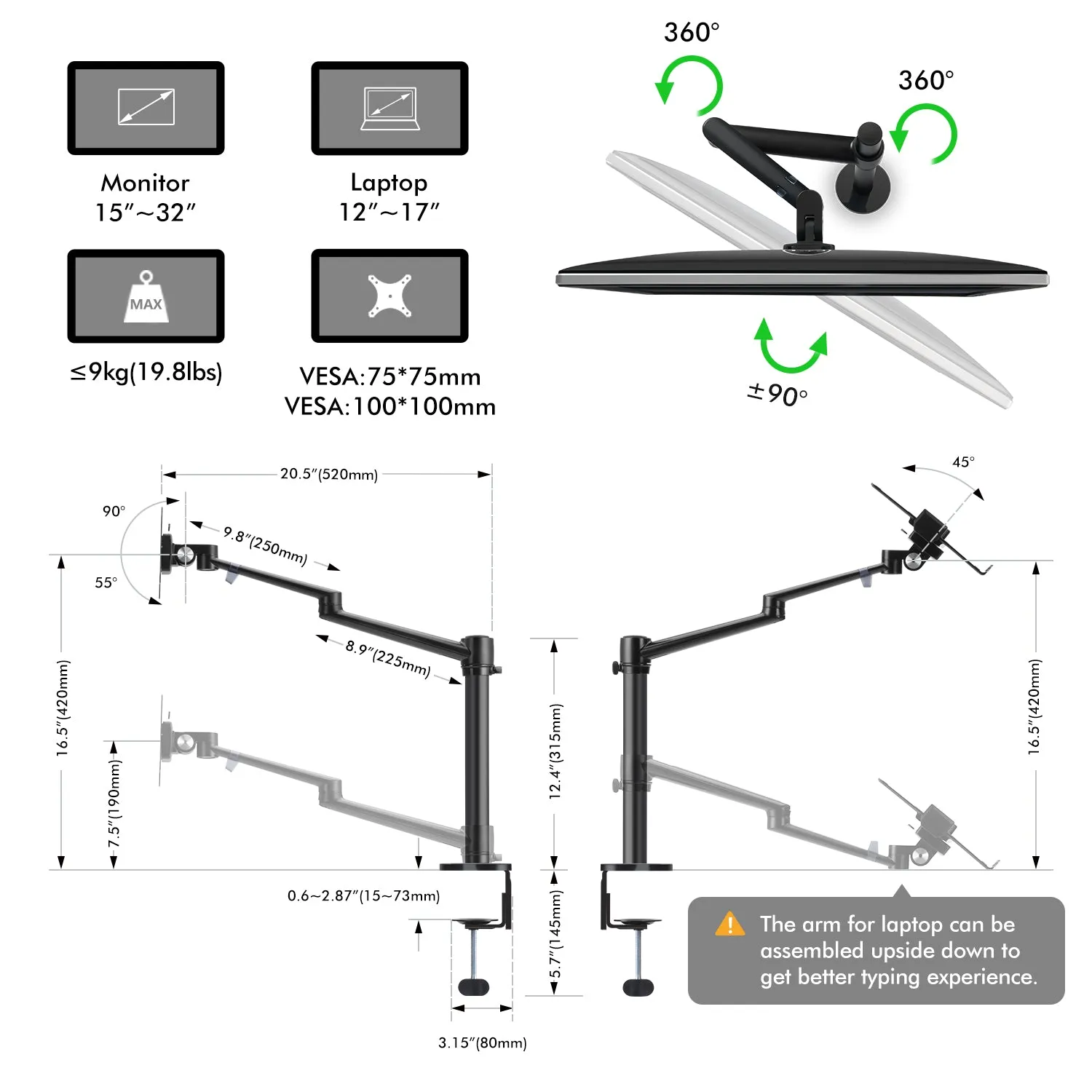 Monitor&Laptop/Tablet Desk Stand(OL-3T)