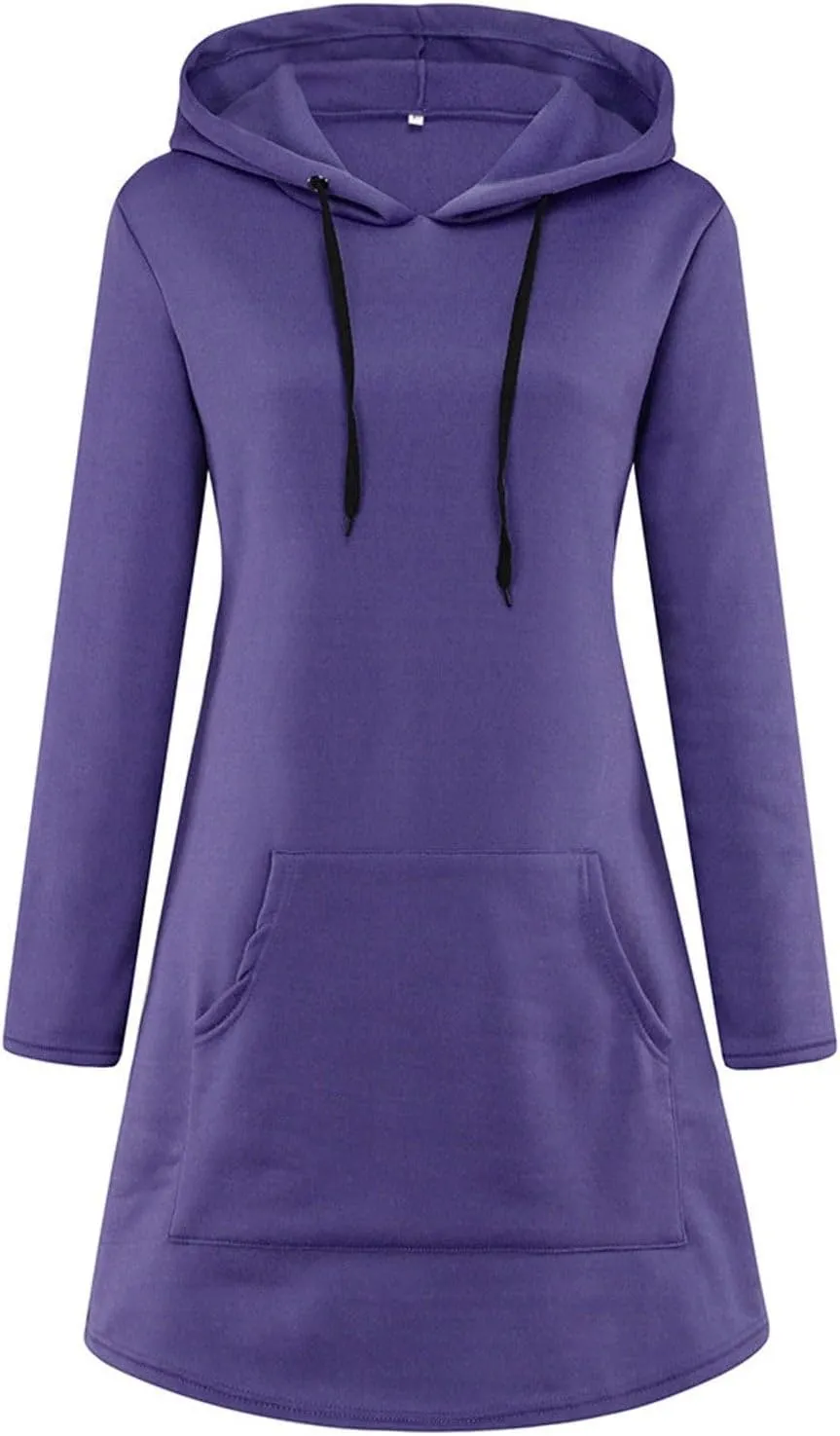 Oversized Hoodie Dress for Women Fleece Hooded Sweatshirt Dress with Pockets Casual Cute Preppy Tunic Mini Dresses