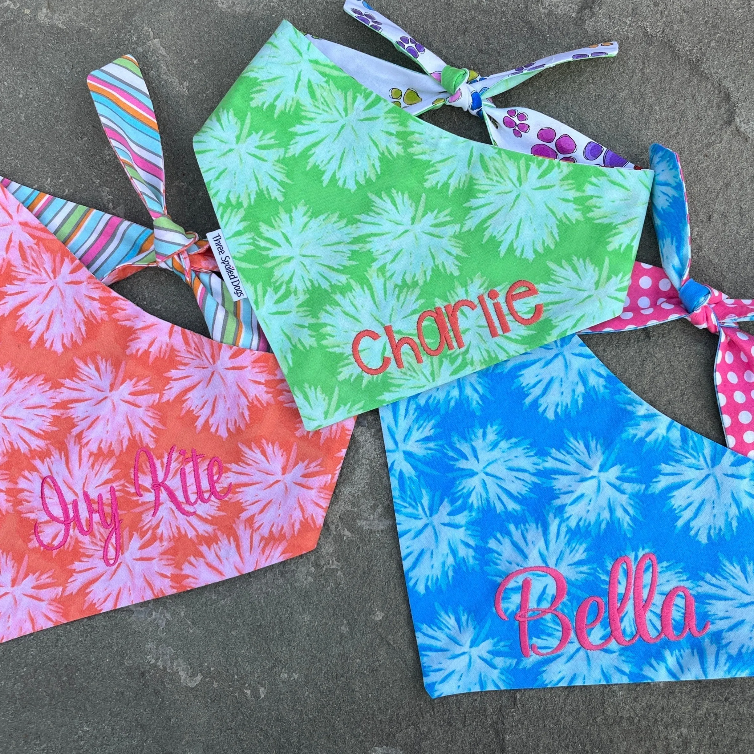 Palm Watercolor Floral Dog Bandanas with Personalization