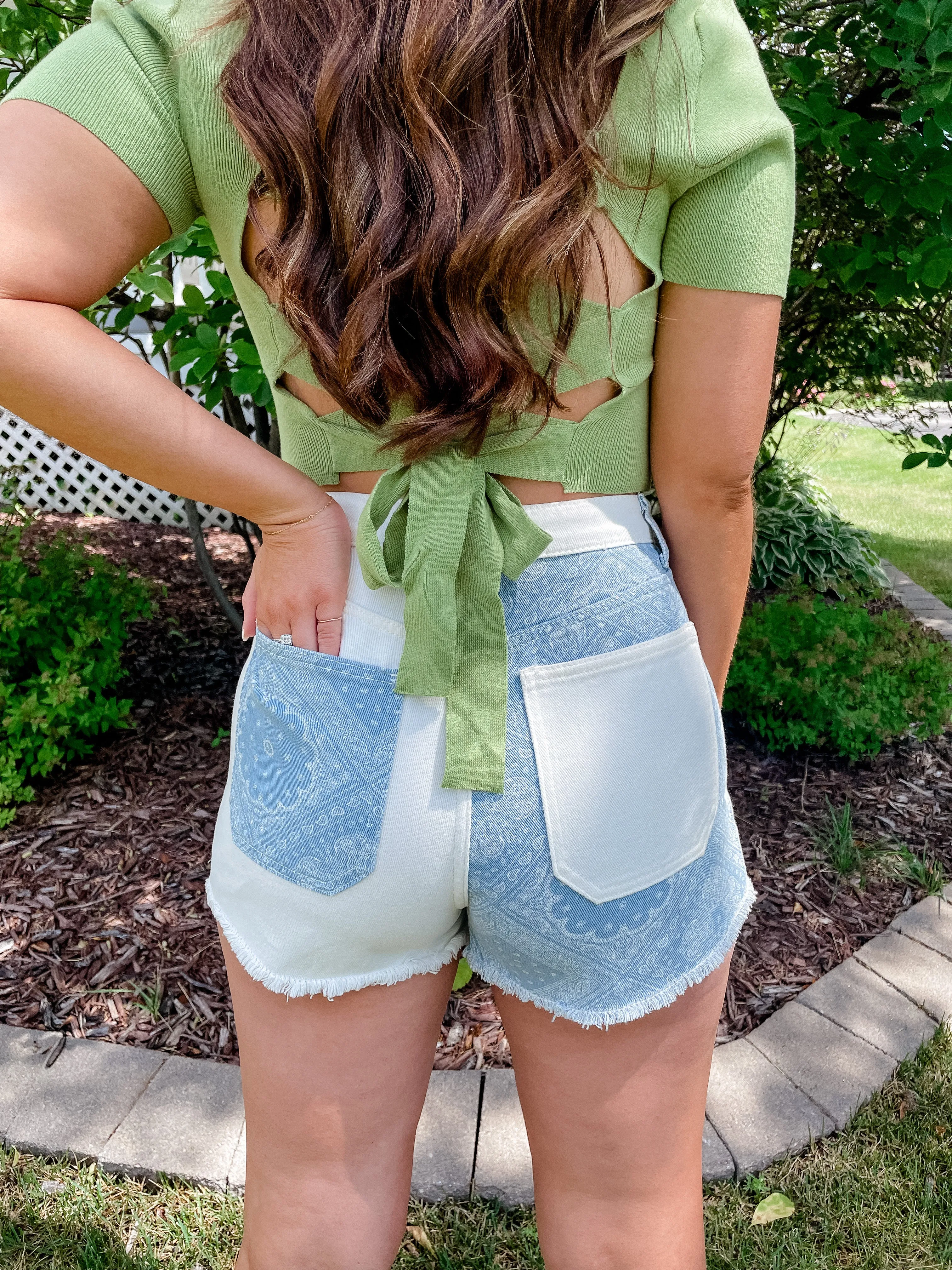 Pick A Side Bandana Print Shorts