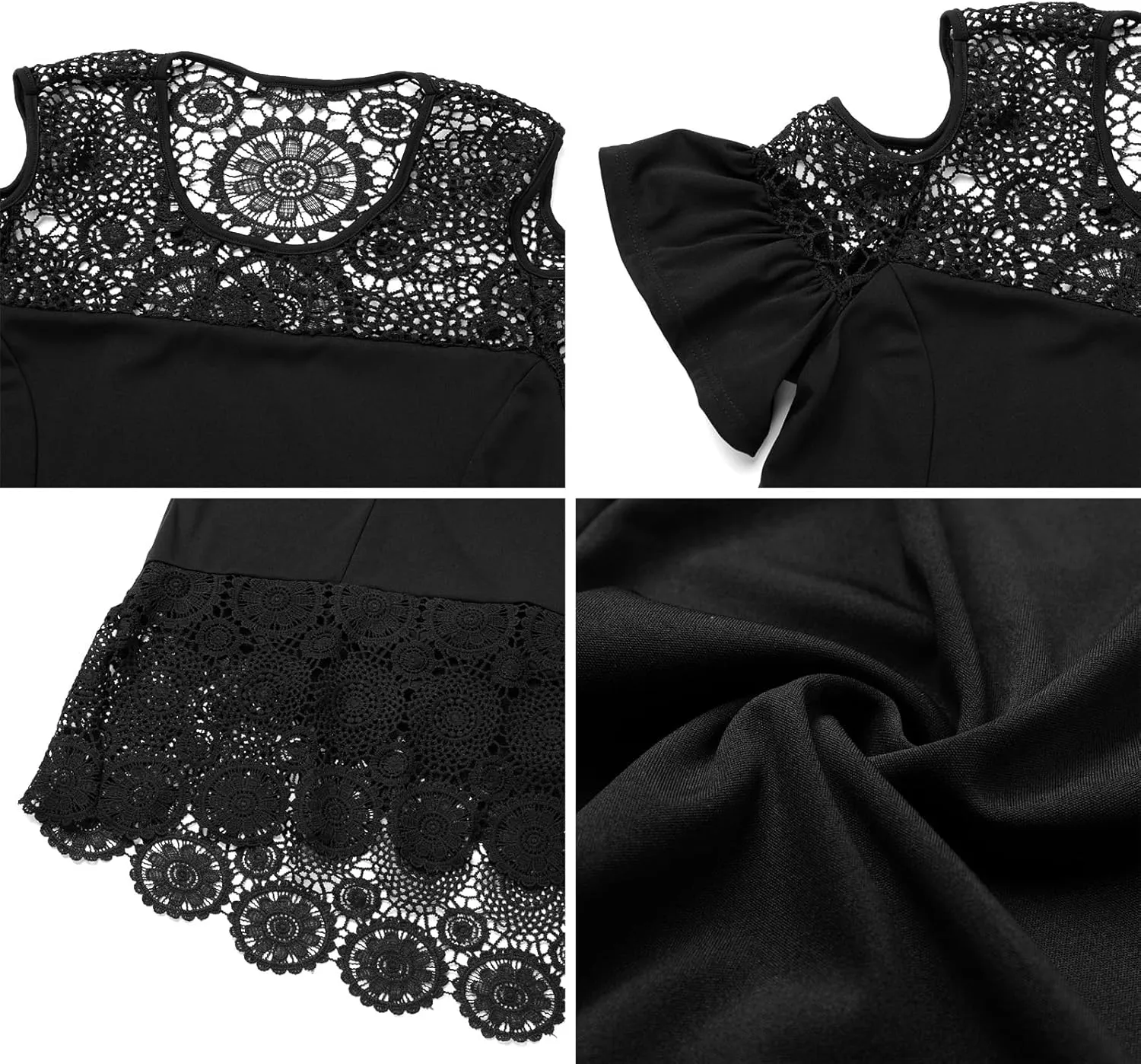 Plus Size Cocktail Dress for Curvy Women Floral Lace Off-Shoulder Ruffle Midi Party Dresses