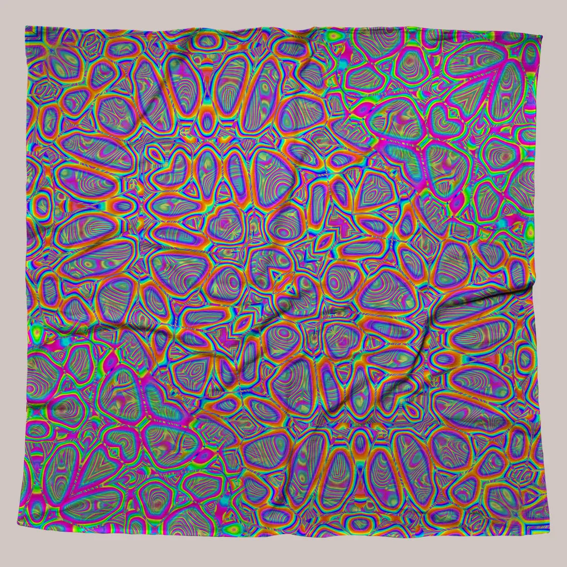 Psychedelic Bandana (UV/RGB, Eco-Friendly, Unisex) | METAMORPHOSIS