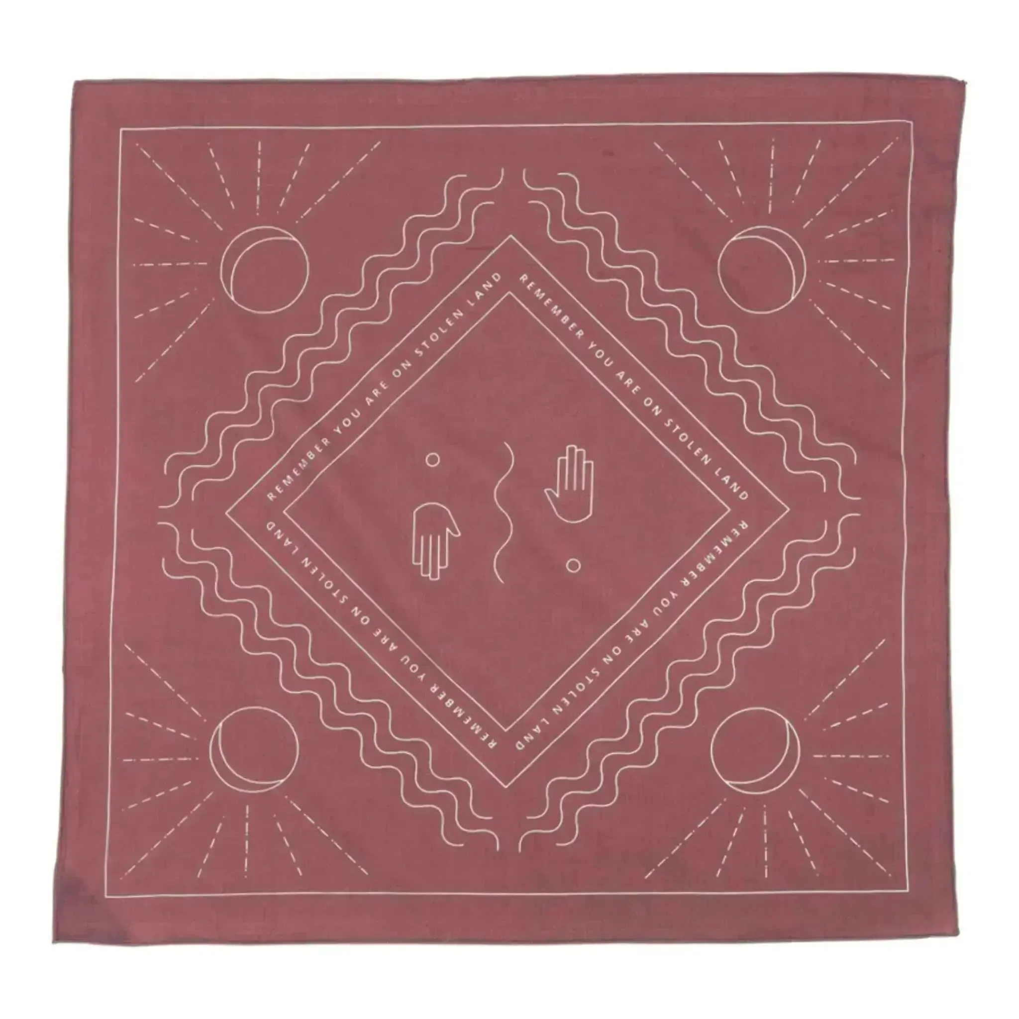 "Remember You Are On Stolen Land" 100% Organic Cotton Bandana | Design By Heldáy de la Cruz