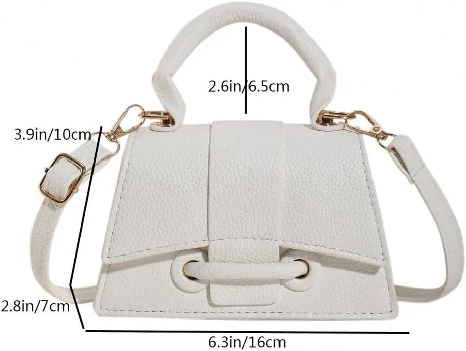 QWINEE Women's Faux Leather Crossbody Bag Top Handle Flap Shoulder Bag Minimalist Handbag