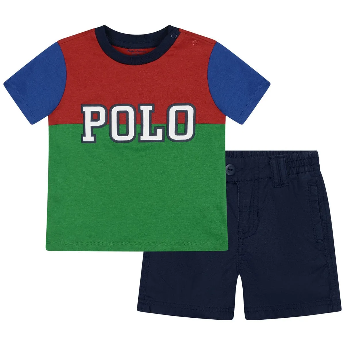 Ralph Lauren Baby Boys Shorts Set - Polo Cotton Top & Shorts Set