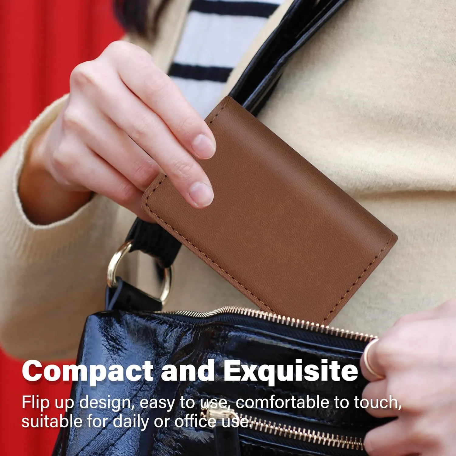 RFID Blocking Wallet - Minimalist Leather Business Credit Card Holder (A52-20)
