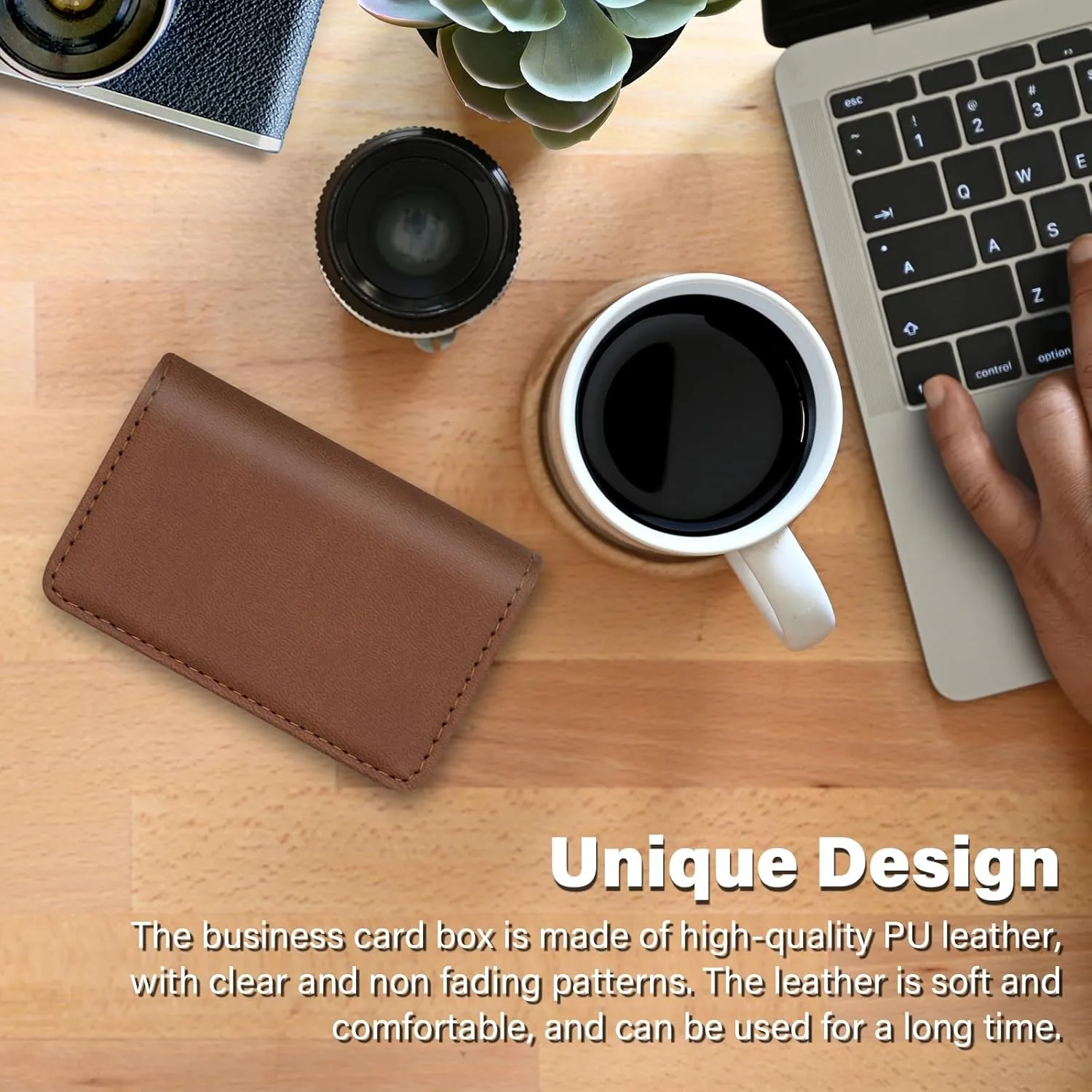 RFID Blocking Wallet - Minimalist Leather Business Credit Card Holder (A52-20)