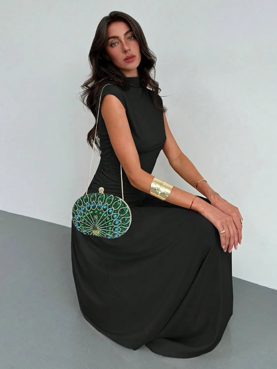 Rhinestone Evening Purses for Women Crystal Diamond Glitter Sparkly Handbag Elegant Shoulder Clutch