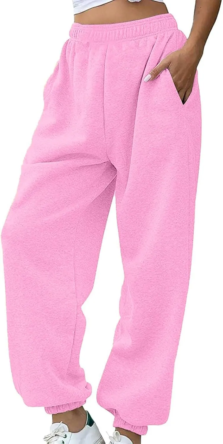 SHAOBGE Womens Casual Pants High Waist Women's Sweatpants Petite Length Pockets Pants Casual Women Casual Pants