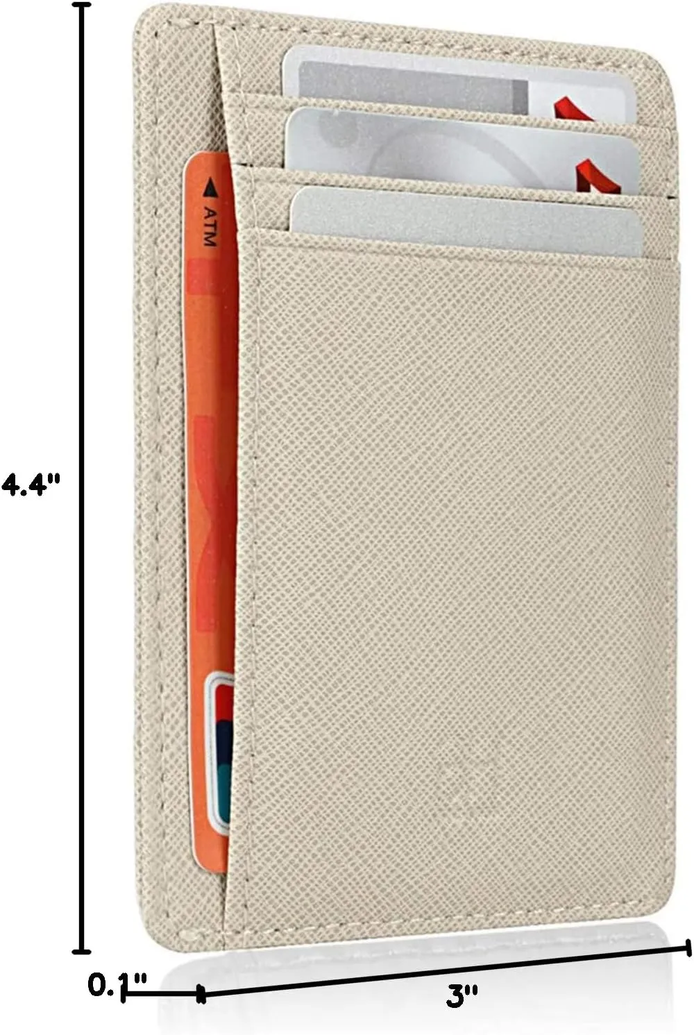 Slim RFID Blocking Card Holder Minimalist Leather Front Pocket Wallet for Women